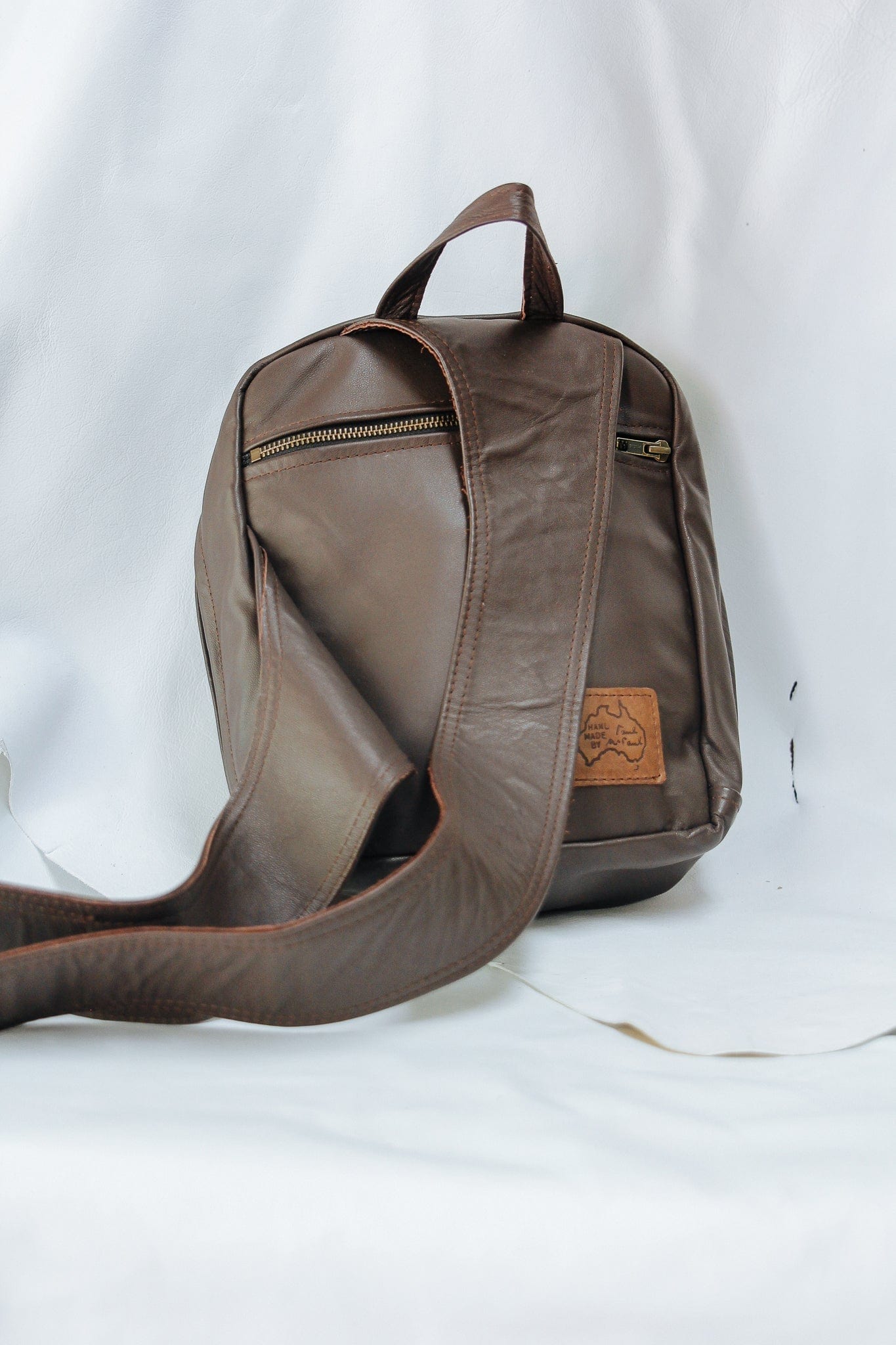 The Real McCaul Back Packs Crossover Backpack - Small - Cowhide Australian Made Australian Owned Leather ManBag Crossover Backpack Australian Made