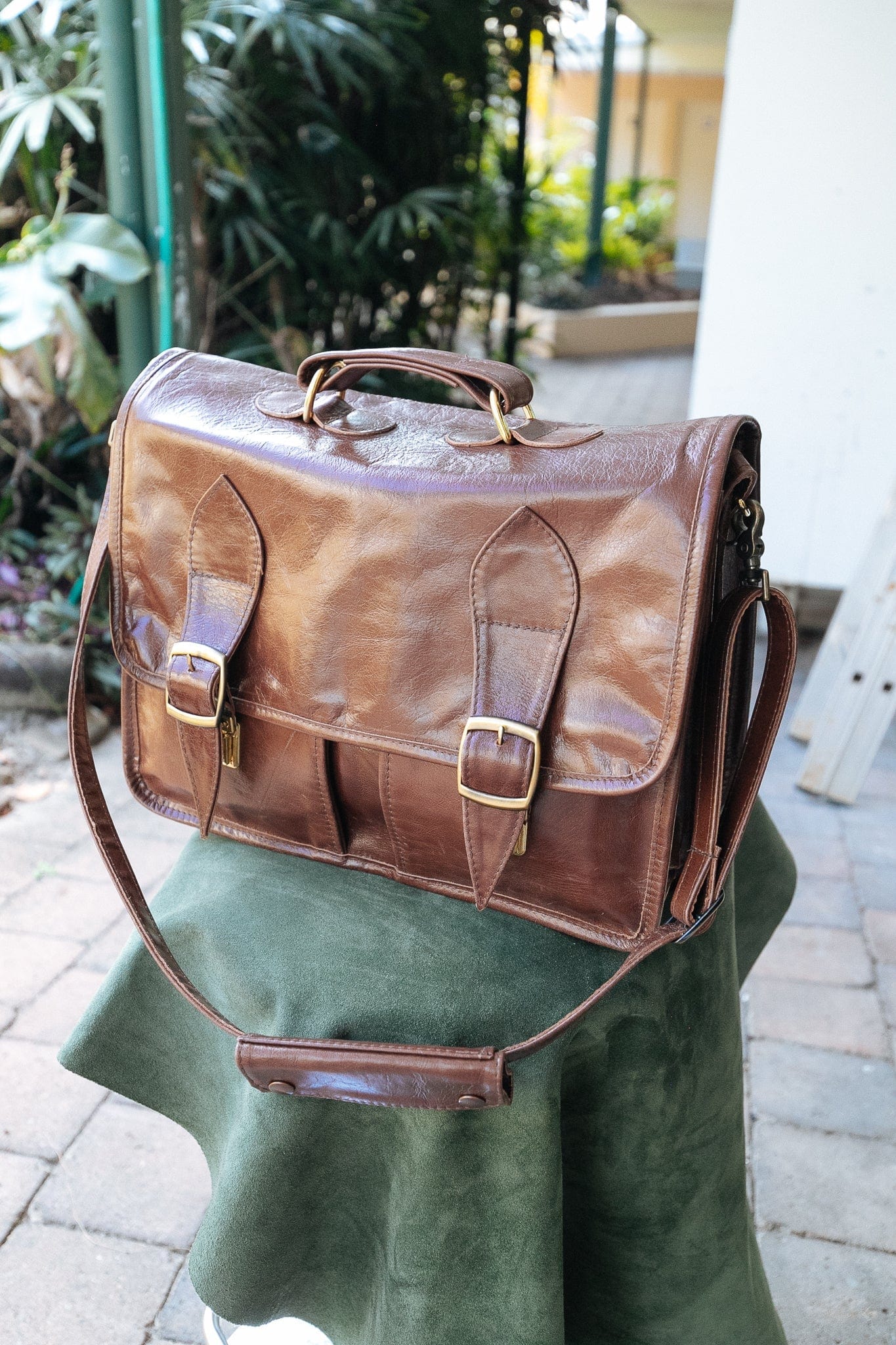 The Real McCaul Briefcases Cowhide / Deep Tan Briefcase (3 Partition) Australian Made Australian Owned Handmade in Australia Leather Briefcase (3 Partition)