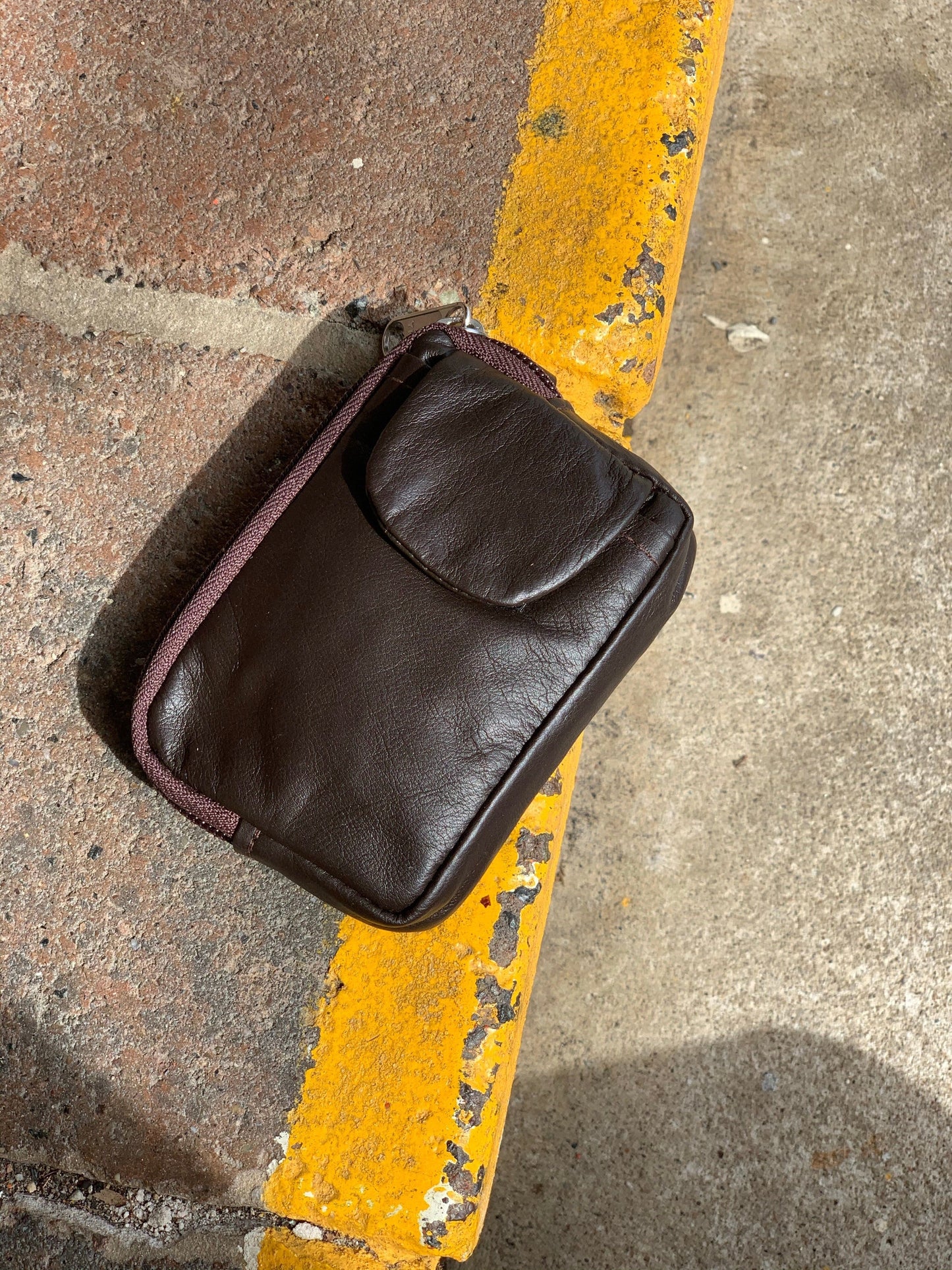The Real McCaul Coin Purse Best Kangaroo (Soft) / Large / Dark Brown Multi-Pocket Pouch Australian Made Australian Owned 3 Pocket Leather Purse - AUSTRALIAN MADE