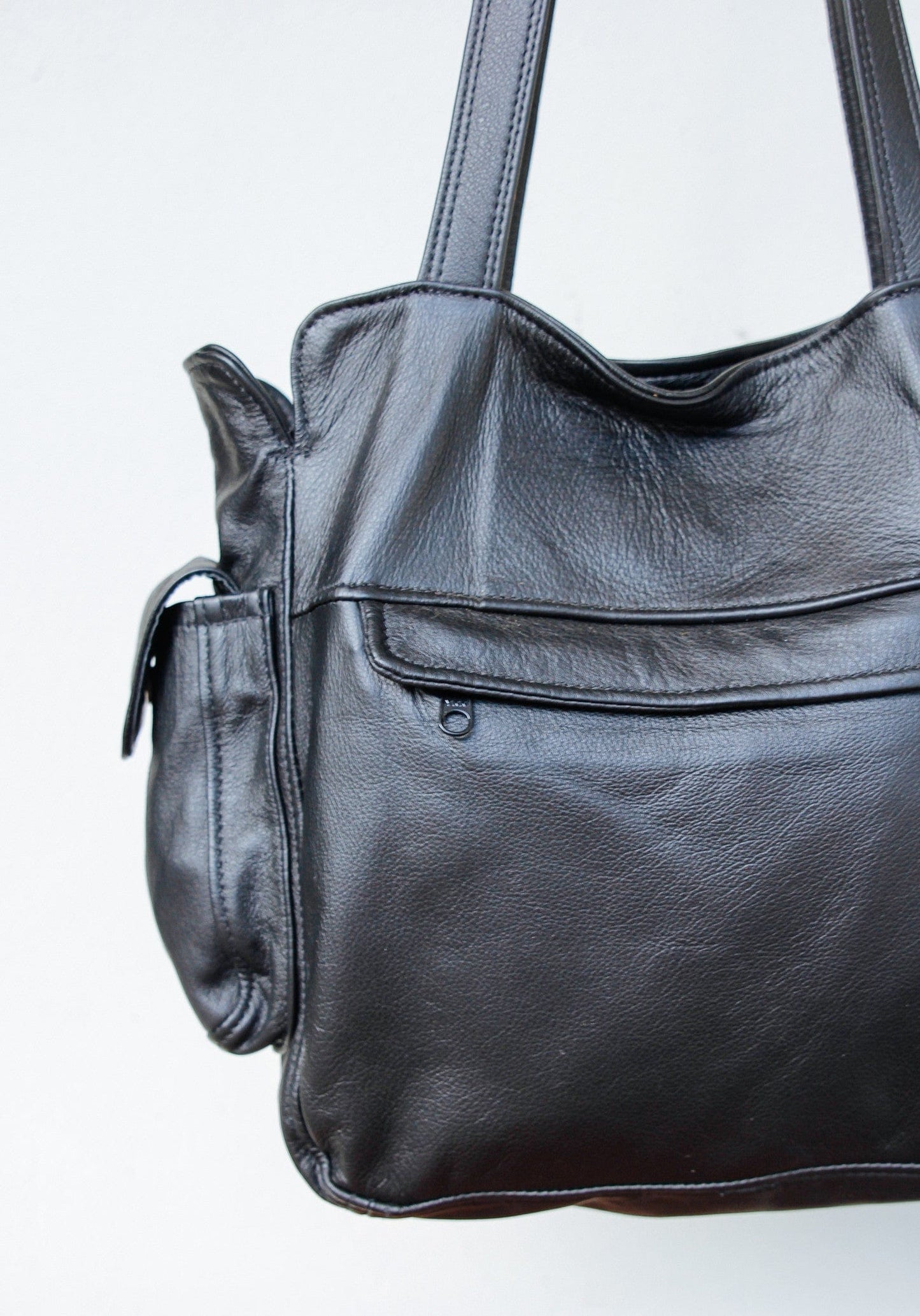 The Real McCaul Handbags Polly Handbag Australian Made Australian Owned Partition Leather Handbag- Kangaroo & Cowhide Australian Made