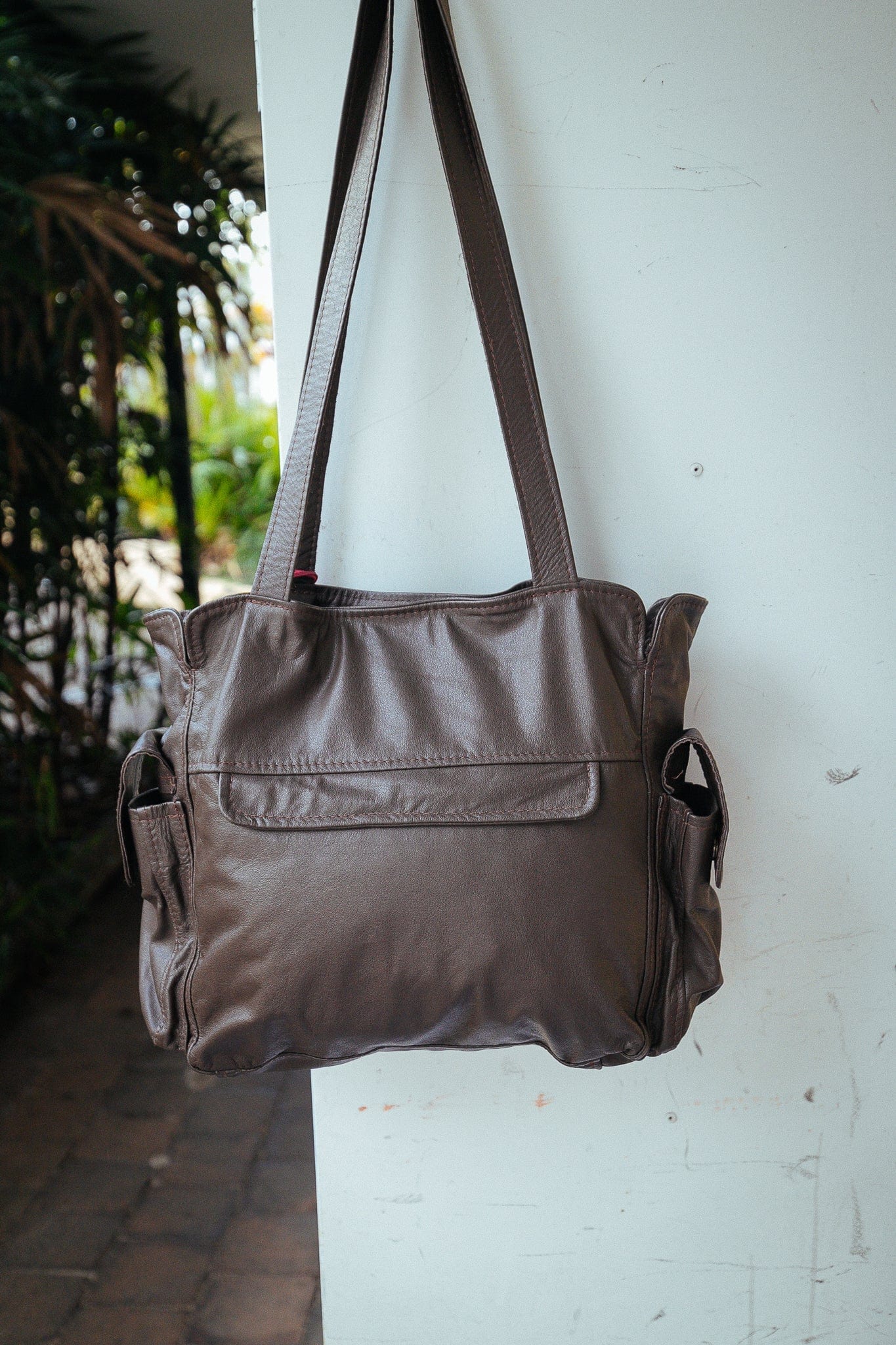 The Real McCaul Handbags Polly Handbag Australian Made Australian Owned Partition Leather Handbag- Kangaroo & Cowhide Australian Made