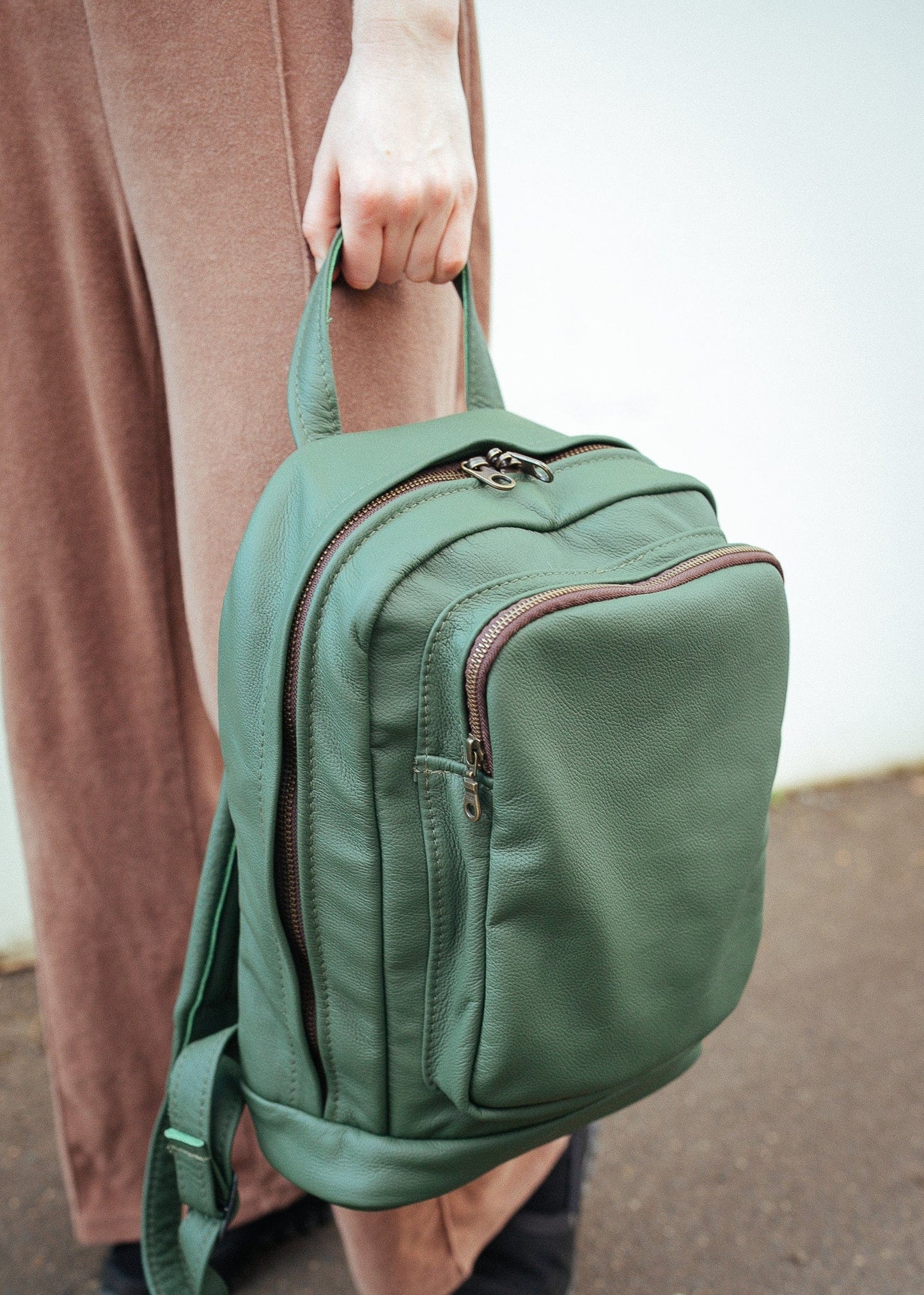 The Real McCaul Leathergoods Back Packs Green The Roger Backpack - Medium - Cowhide Australian Made Australian Owned