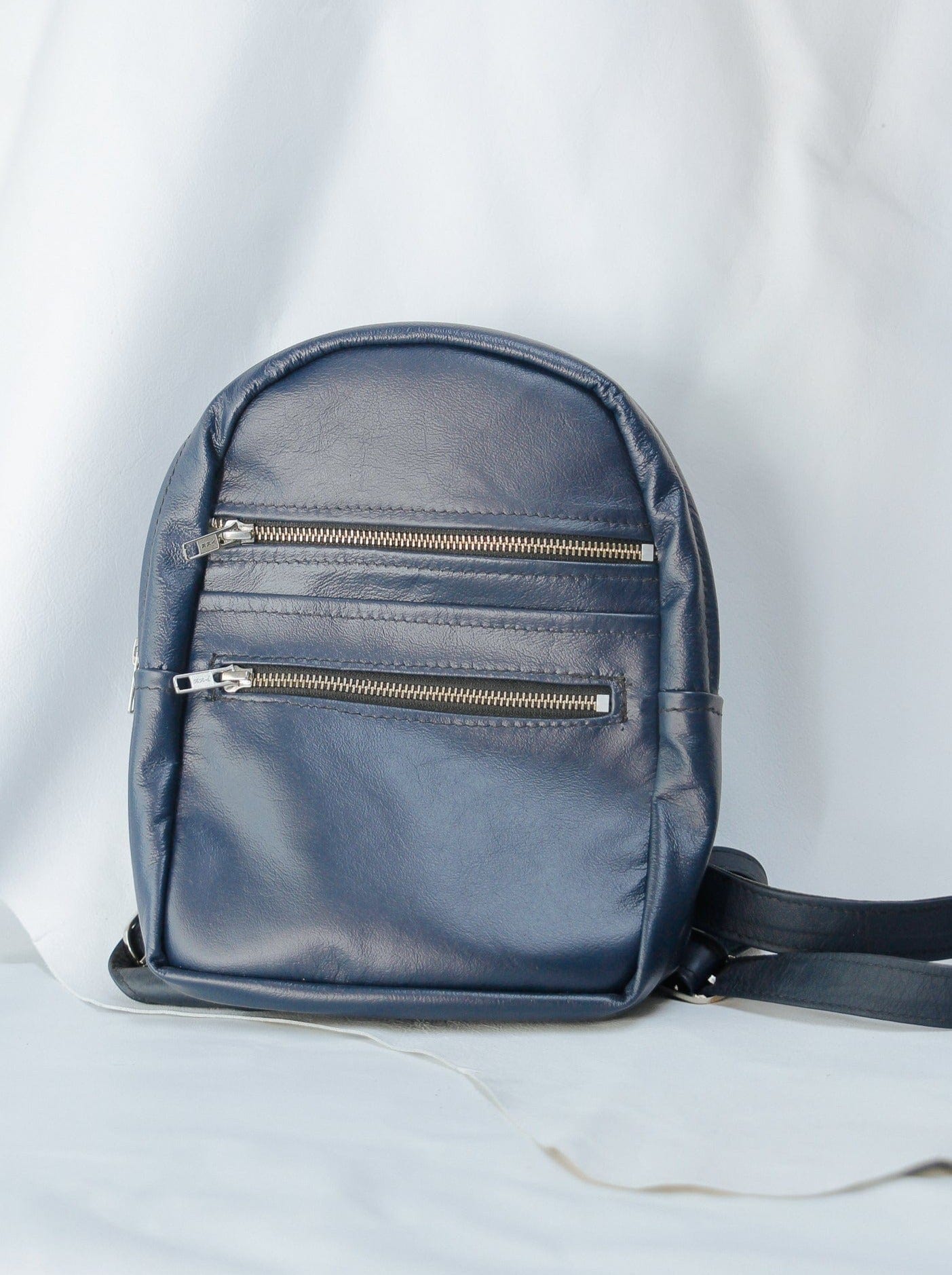 The Real McCaul Leathergoods Back Packs Navy / Kangaroo The Annie Backpack - Small - Kangaroo Australian Made Australian Owned Leather Backpacks Made in Australia