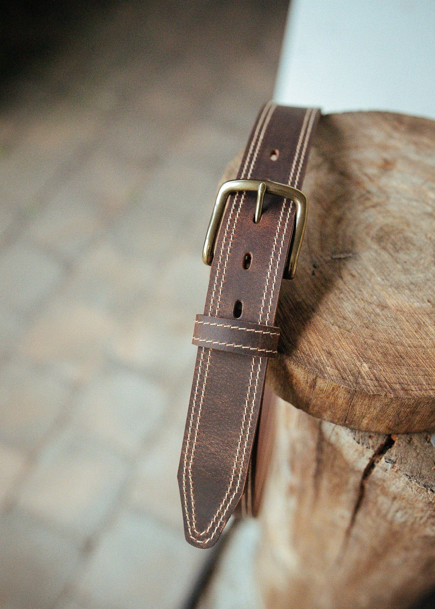 The Real McCaul Leathergoods Belts 28" (71cm) / Antique Brass The Frank Heritage Belt - 38mm Australian Made Australian Owned Australian Made Solid Leather Full Grain Dress Belt- Black