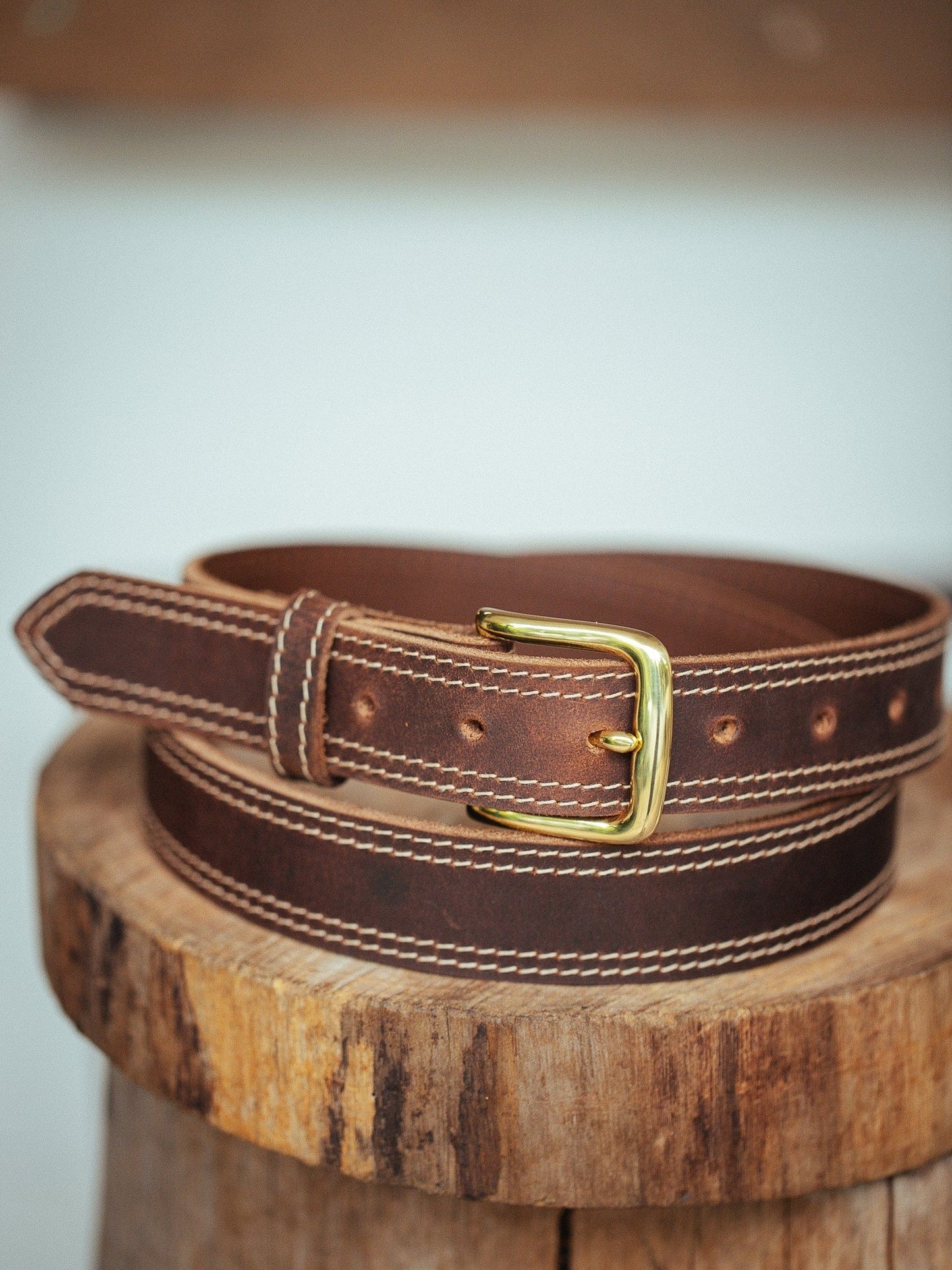 The Real McCaul Leathergoods Belts 28" (71cm) / Gold The Frank Heritage Belt - 32mm Australian Made Australian Owned Australian Made Solid Leather Full Grain Dress Belt- Black