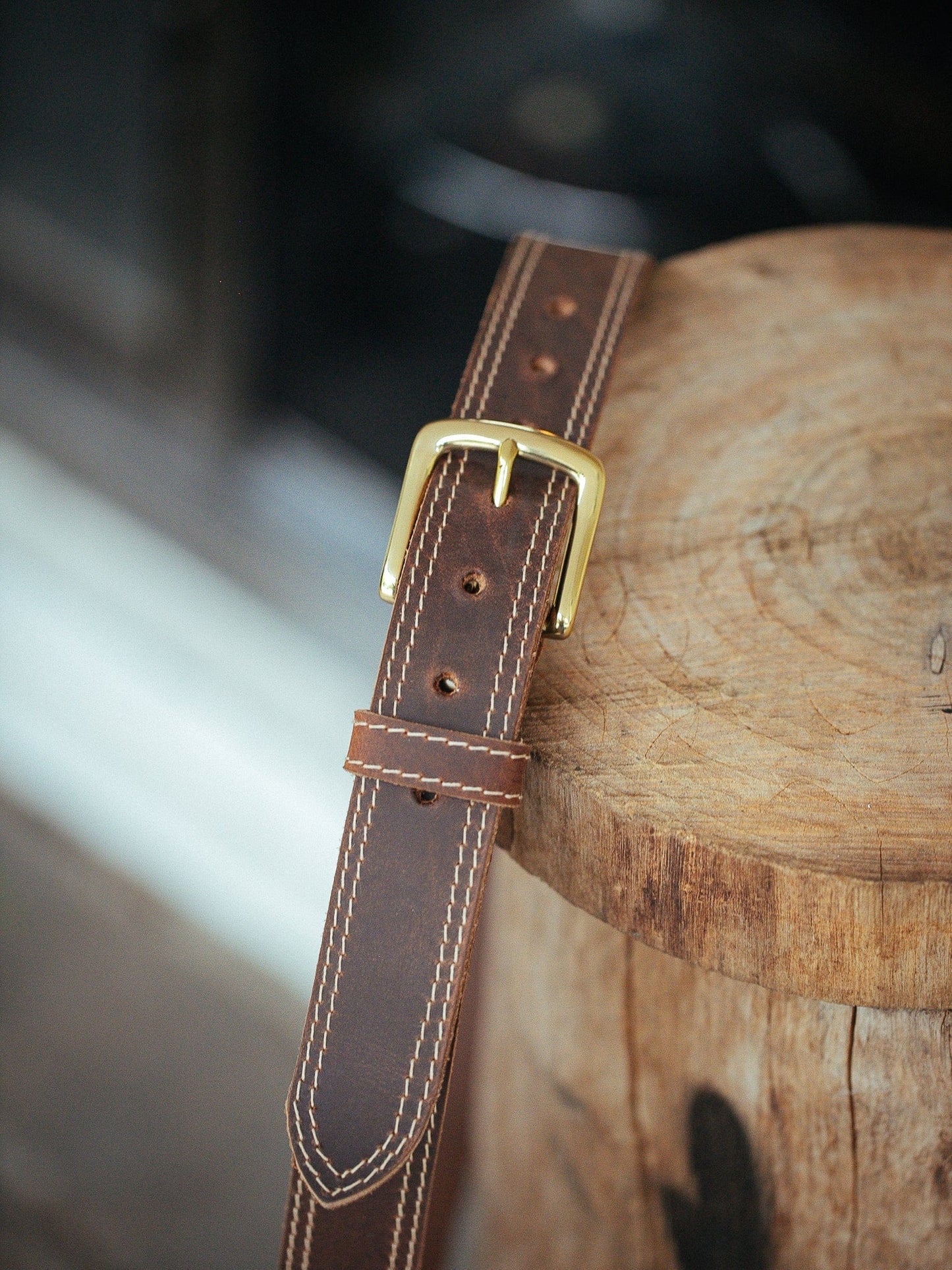 The Real McCaul Leathergoods Belts 28" (71cm) / Gold The Frank Heritage Belt - 35mm Australian Made Australian Owned Australian Made Solid Leather Full Grain Dress Belt- Black