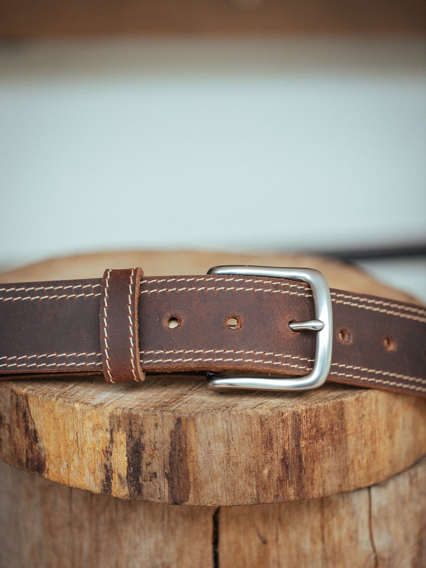 The Real McCaul Leathergoods Belts 28" (71cm) / Silver The Frank Heritage Belt - 38mm Australian Made Australian Owned Australian Made Solid Leather Full Grain Dress Belt- Black
