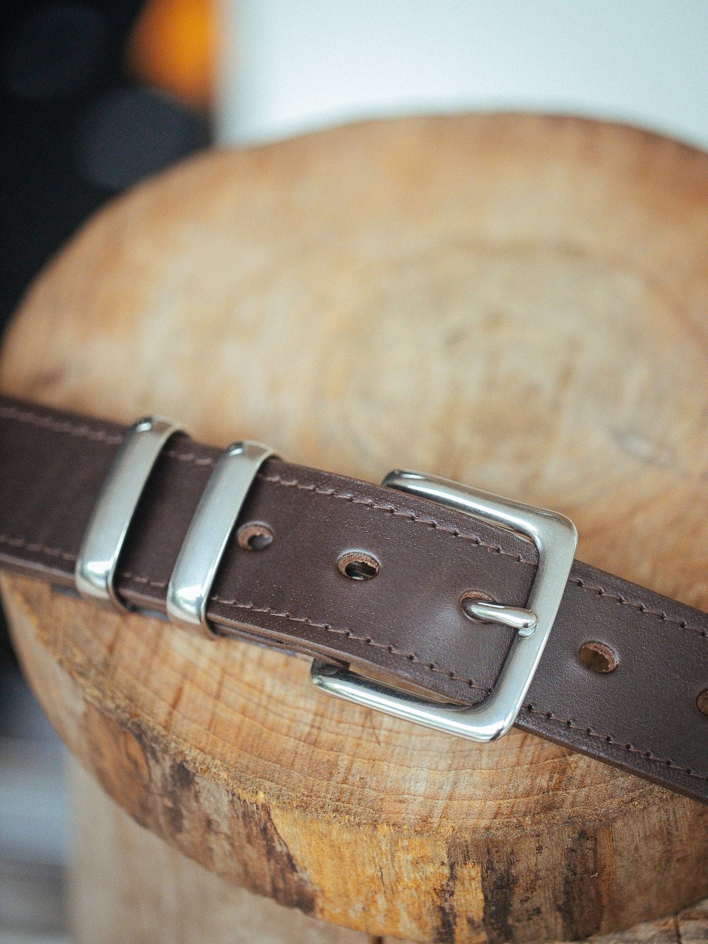 The Real McCaul Leathergoods Belts Classic Dress Belt 38mm - Stainless Steel - Dark Brown Australian Made Australian Owned Australian Made Solid Leather Full Grain Rancher Belt- Black
