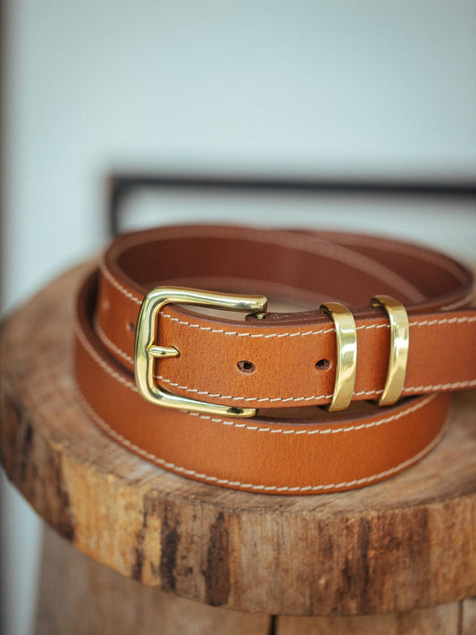 The Real McCaul Leathergoods Belts Gold / 28" (71cm) Rancher Belt 32mm - Tan Australian Made Australian Owned Australian Made Solid Leather Full Grain Rancher Belt- Black