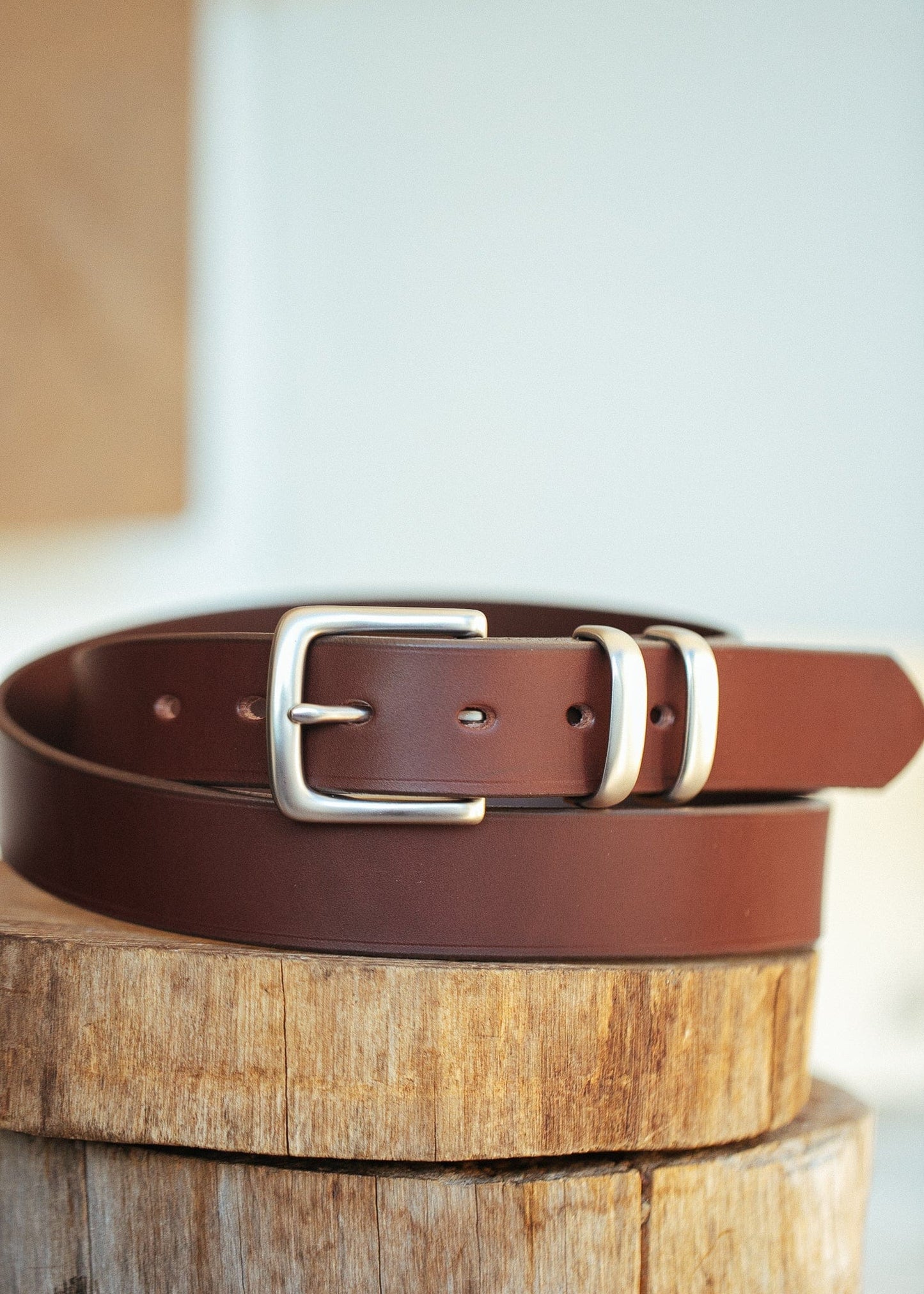 The Real McCaul Leathergoods Belts Silver / 30” (77cm) Standard 35mm Belt - Double Keeper - Cognac Australian Made Australian Owned Genuine Cowhide Leather Belt - Handmade in Australia