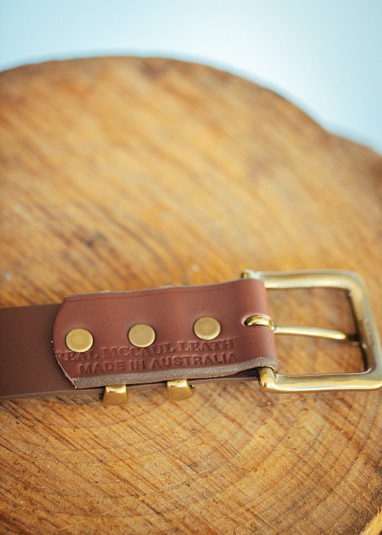 The Real McCaul Leathergoods Belts Standard 35mm Belt - Double Keeper - Cognac Australian Made Australian Owned Genuine Cowhide Leather Belt - Handmade in Australia