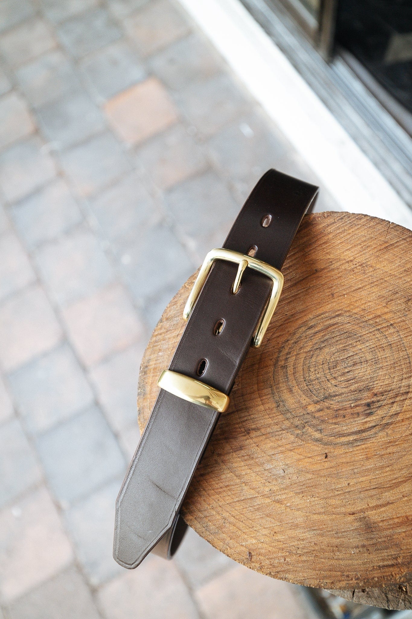The Real McCaul Leathergoods Belts Standard 38mm Belt - Dark Brown Australian Made Australian Owned Solid Leather Men's Belt - Handmade in Australia - Brass Buckle