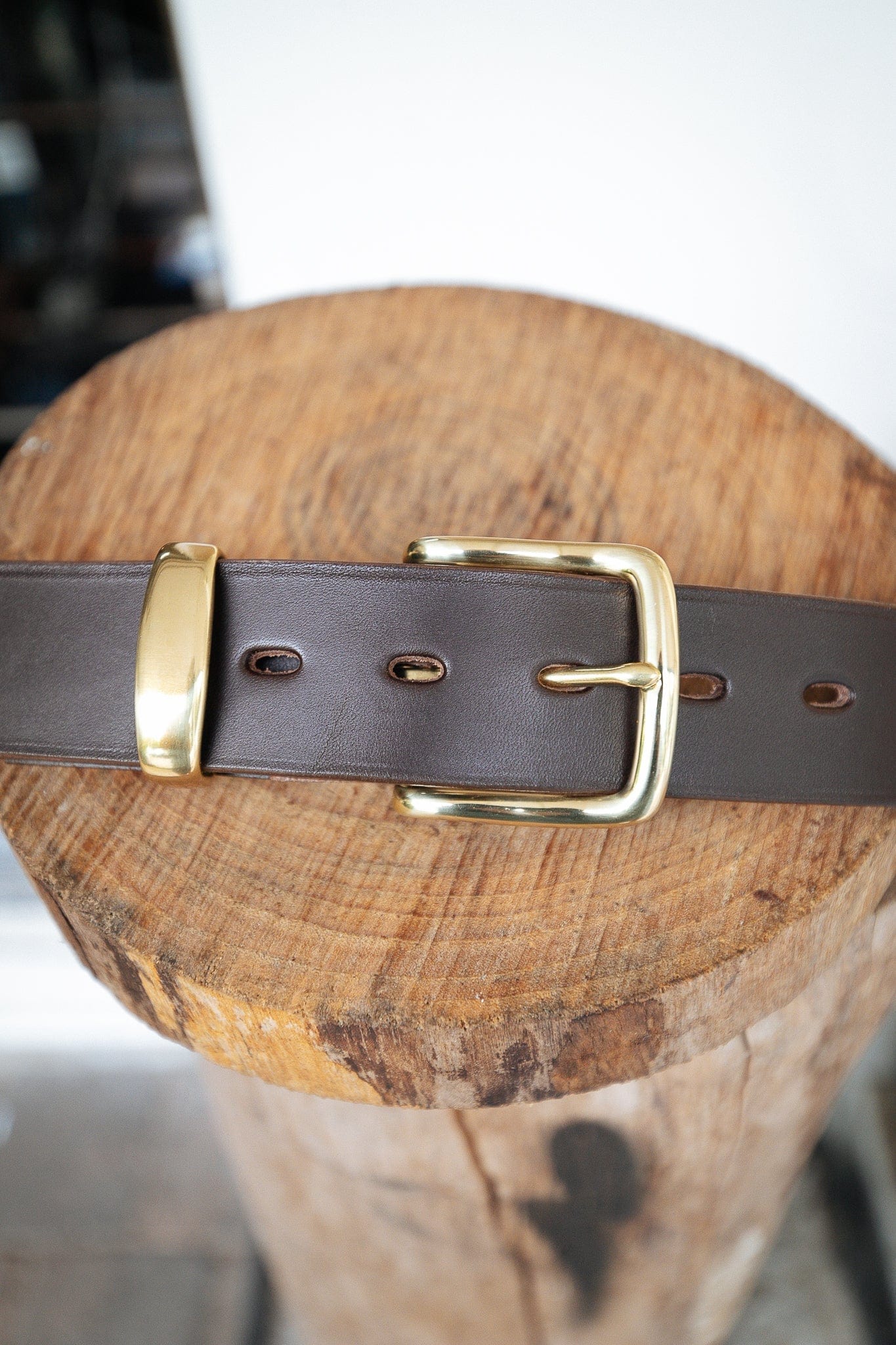 The Real McCaul Leathergoods Belts Standard 38mm Belt - Dark Brown Australian Made Australian Owned Solid Leather Men's Belt - Handmade in Australia - Brass Buckle