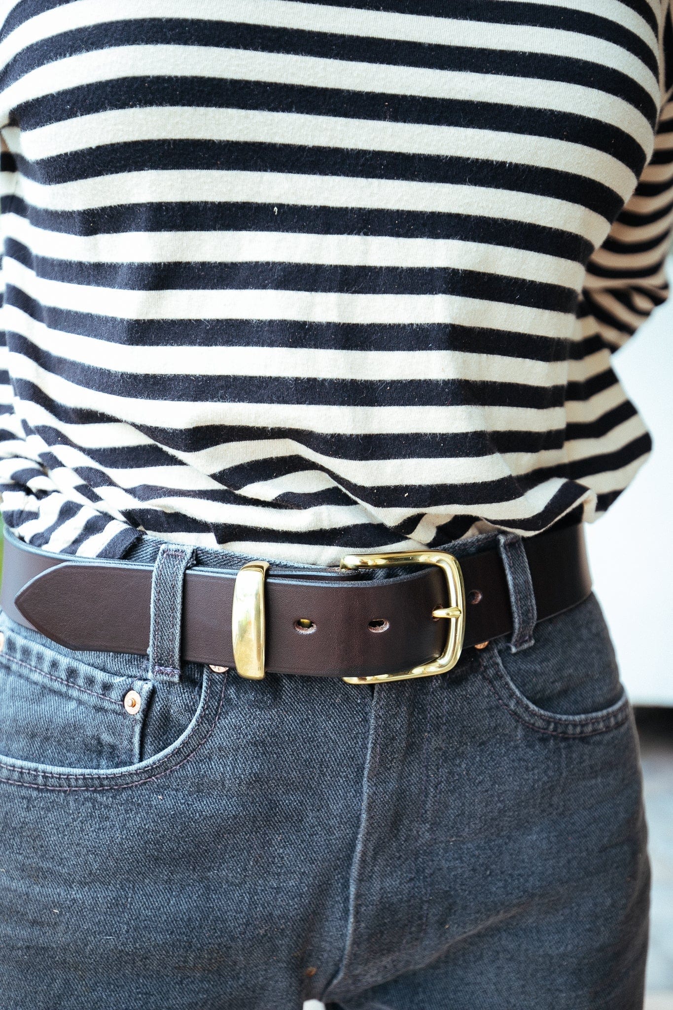 The Real McCaul Leathergoods Belts Standard 38mm Belt - Dark Brown Australian Made Australian Owned Solid Leather Men's Belt - Handmade in Australia - Brass Buckle
