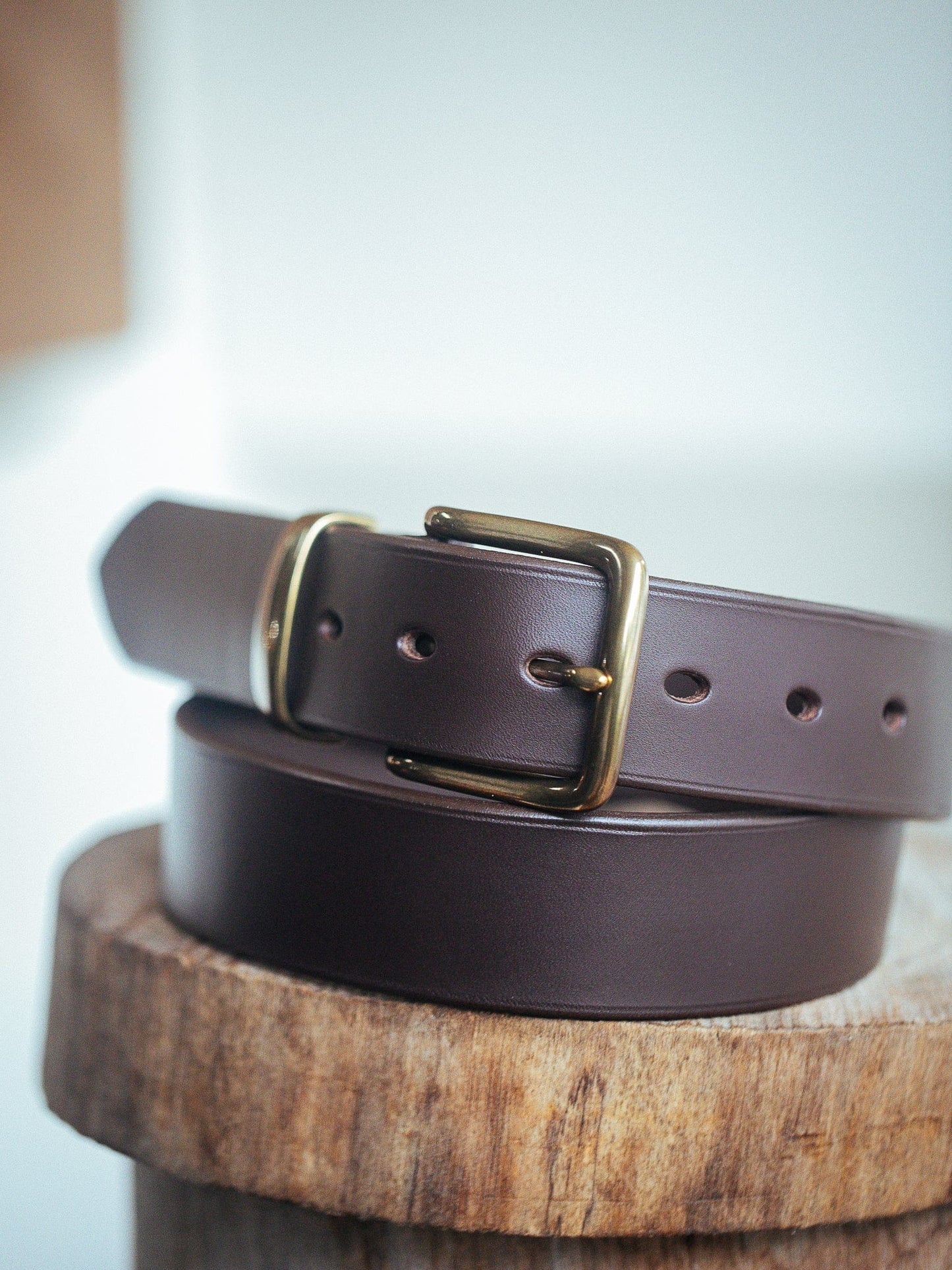 The Real McCaul Leathergoods Belts Standard 38mm Belt - Dark Brown Australian Made Australian Owned Solid Leather Men's Belt - Handmade in Australia - Brass Buckle