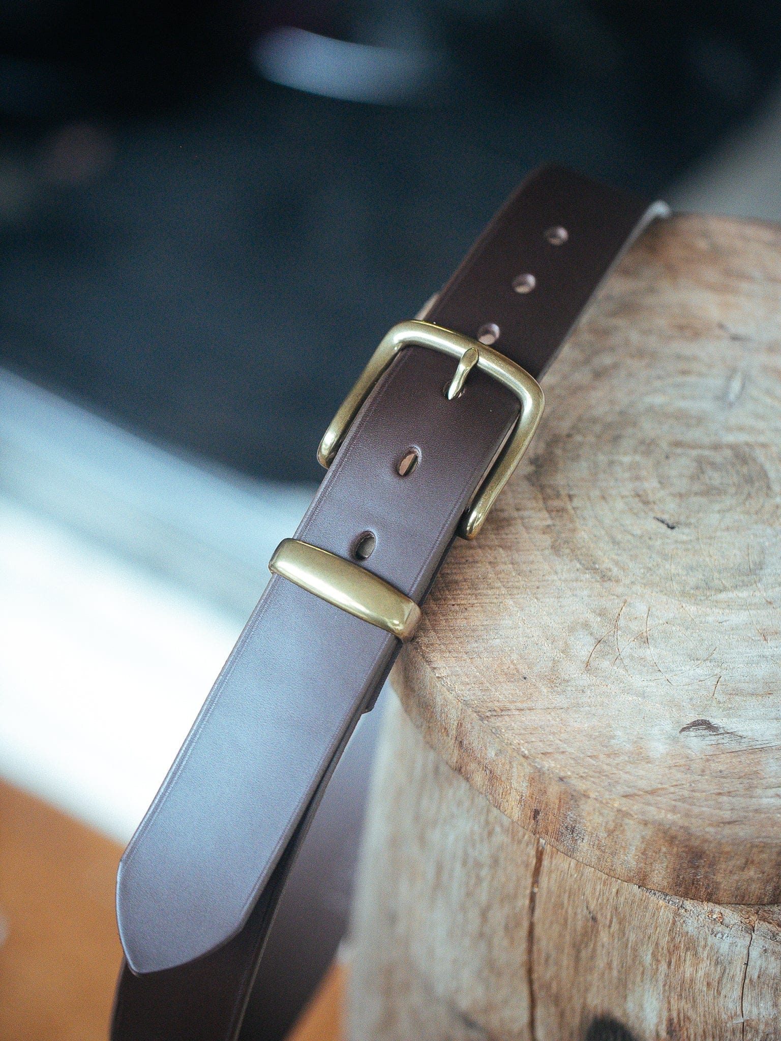 The Real McCaul Leathergoods Belts Standard 38mm Belt - Dark Brown Australian Made Australian Owned Solid Leather Men's Belt - Handmade in Australia - Brass Buckle