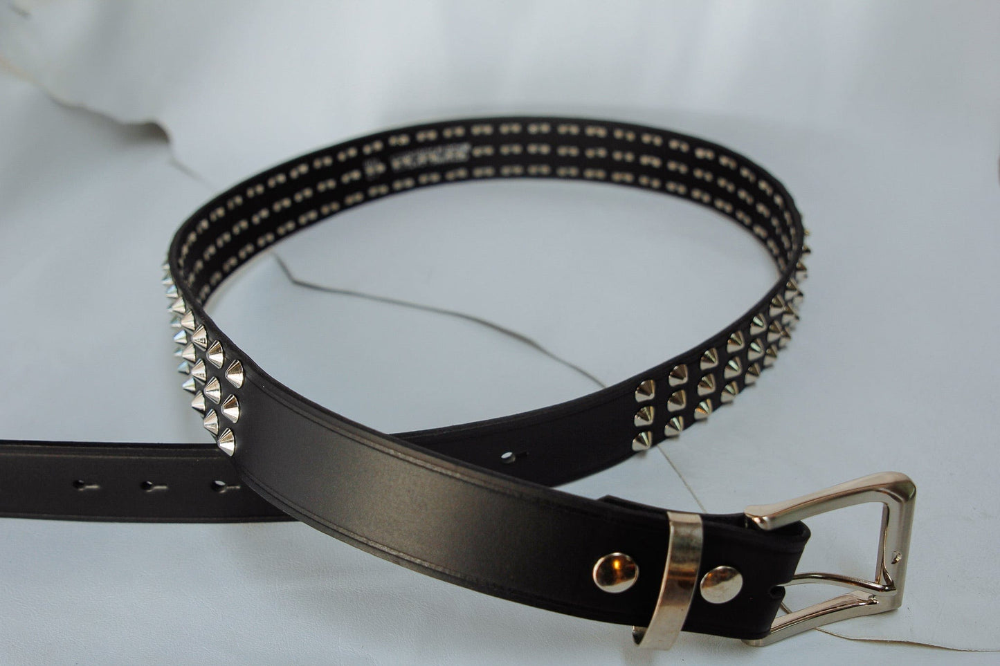 The Real McCaul Leathergoods Belts Studded Leather Belt Australian Made Australian Owned Leather Studded Black Belt- Made In Australia