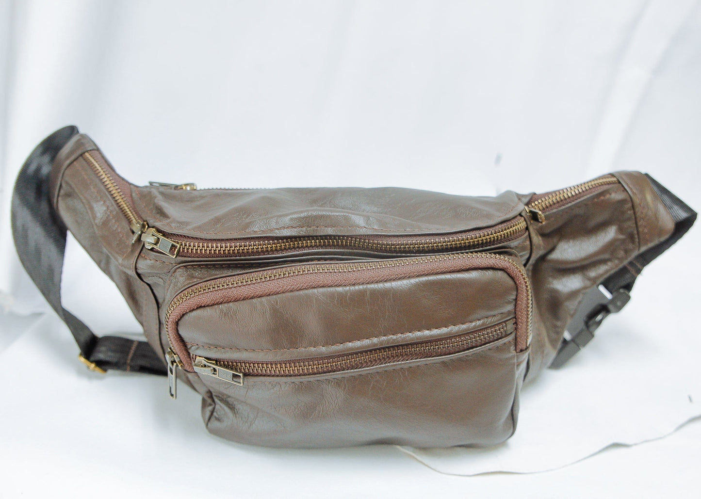 The Real McCaul Leathergoods Bum Bag Multi-Pocket Belt Bum Bag - Premium Kangaroo Australian Made Australian Owned Deluxe Leather Bum Bag Handmade in Australia YKK Zips