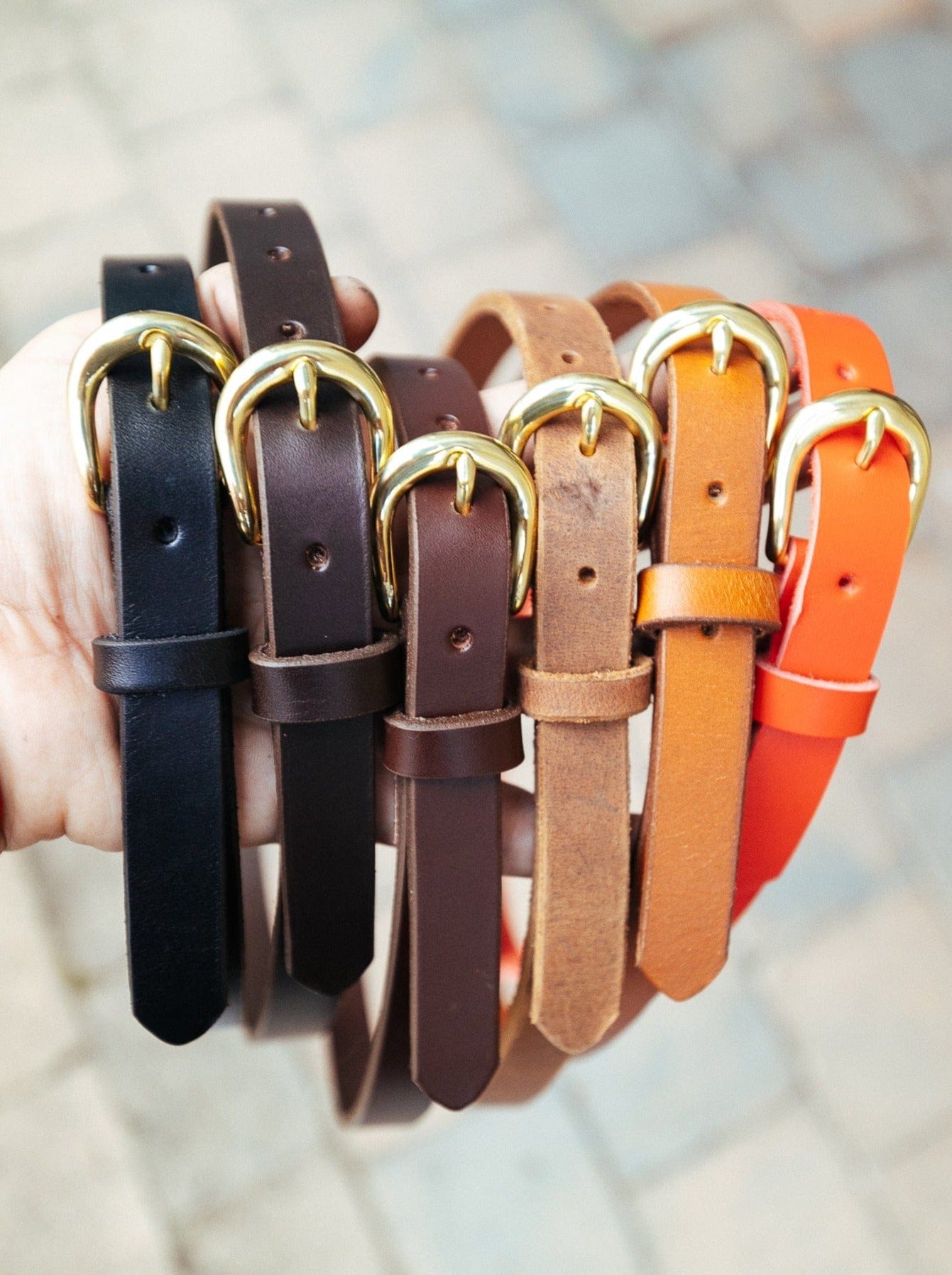 The Real McCaul Leathergoods Classic Narrow 20mm Belt - Tan Australian Made Australian Owned Leather Narrow Belt Made In Australia - 20mm - Tan