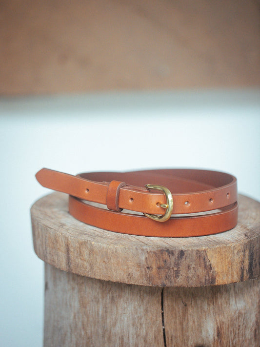 The Real McCaul Leathergoods Classic Narrow 20mm Belt - Tan Australian Made Australian Owned Leather Narrow Belt Made In Australia - 20mm - Tan