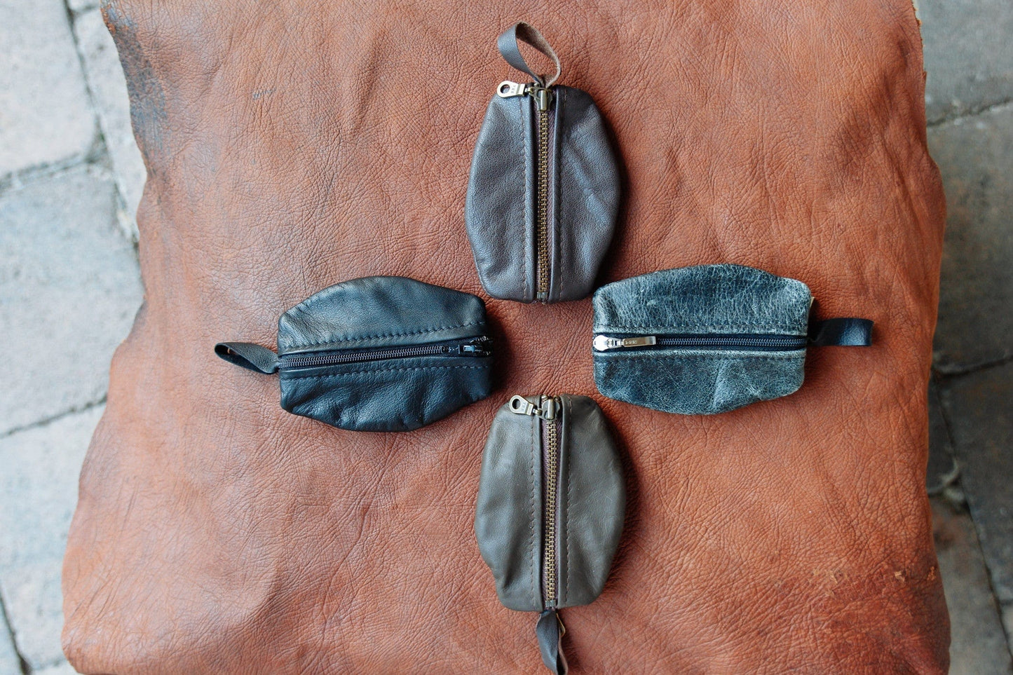 The Real McCaul Leathergoods Keyring Double Sided Key & Coin Pouch - Cowhide Australian Made Australian Owned Double Sided Key & Coin Pouch- MADE IN AUSTRALIA - Genuine Leather