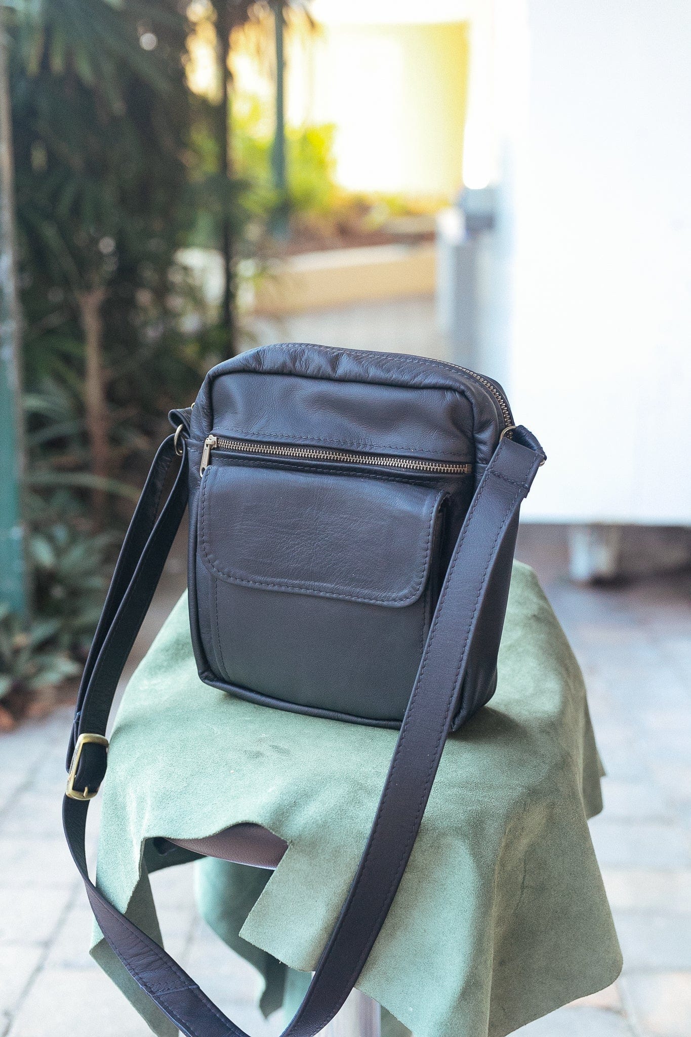 The Real McCaul Leathergoods Manbag Sydney Crossbody Satchel Australian Made Australian Owned Sydney Manbag Leather- Made In Australia- YKK Zips