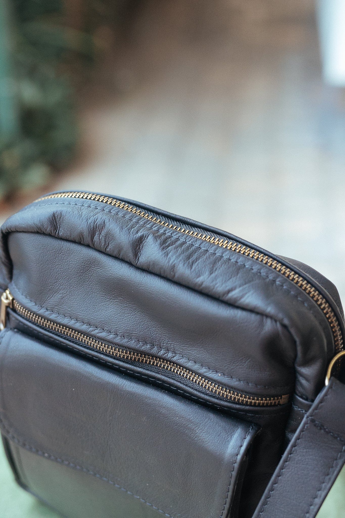 The Real McCaul Leathergoods Manbag Sydney Crossbody Satchel Australian Made Australian Owned Sydney Manbag Leather- Made In Australia- YKK Zips