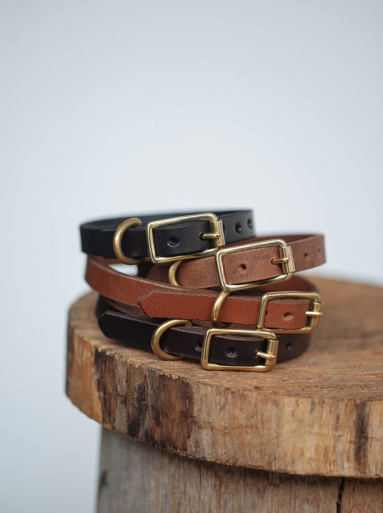 The Real McCaul Leathergoods Pet Collars & Harnesses Classic Dog Collar - 15mm - Dark Brown Australian Made Australian Owned Leather Dog Collar with Brass Fittings- Australian Made