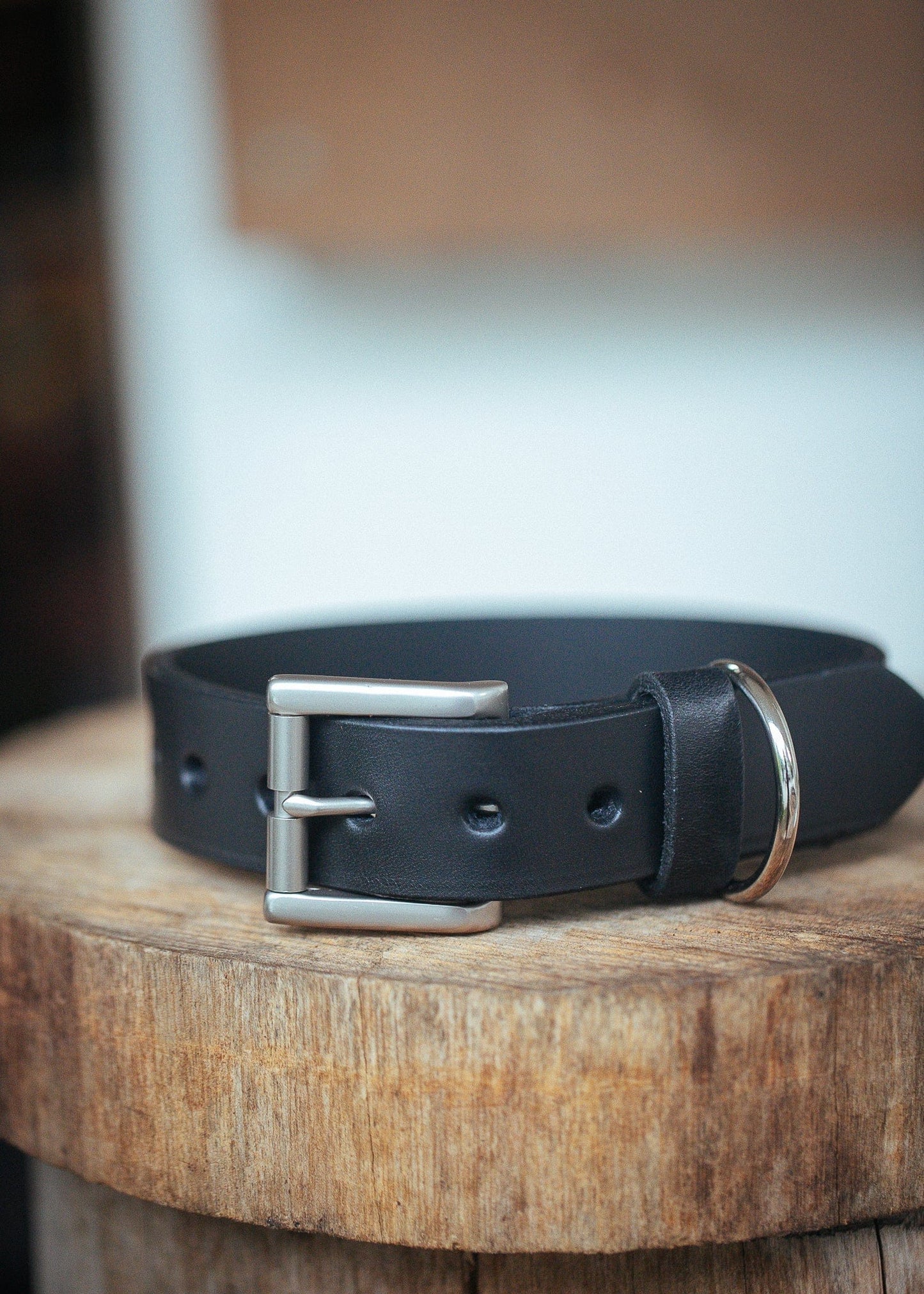 The Real McCaul Leathergoods Pet Collars & Harnesses Classic Dog Collar - 30mm - Black Australian Made Australian Owned Leather Dog Collar with Brass Fittings- Australian Made