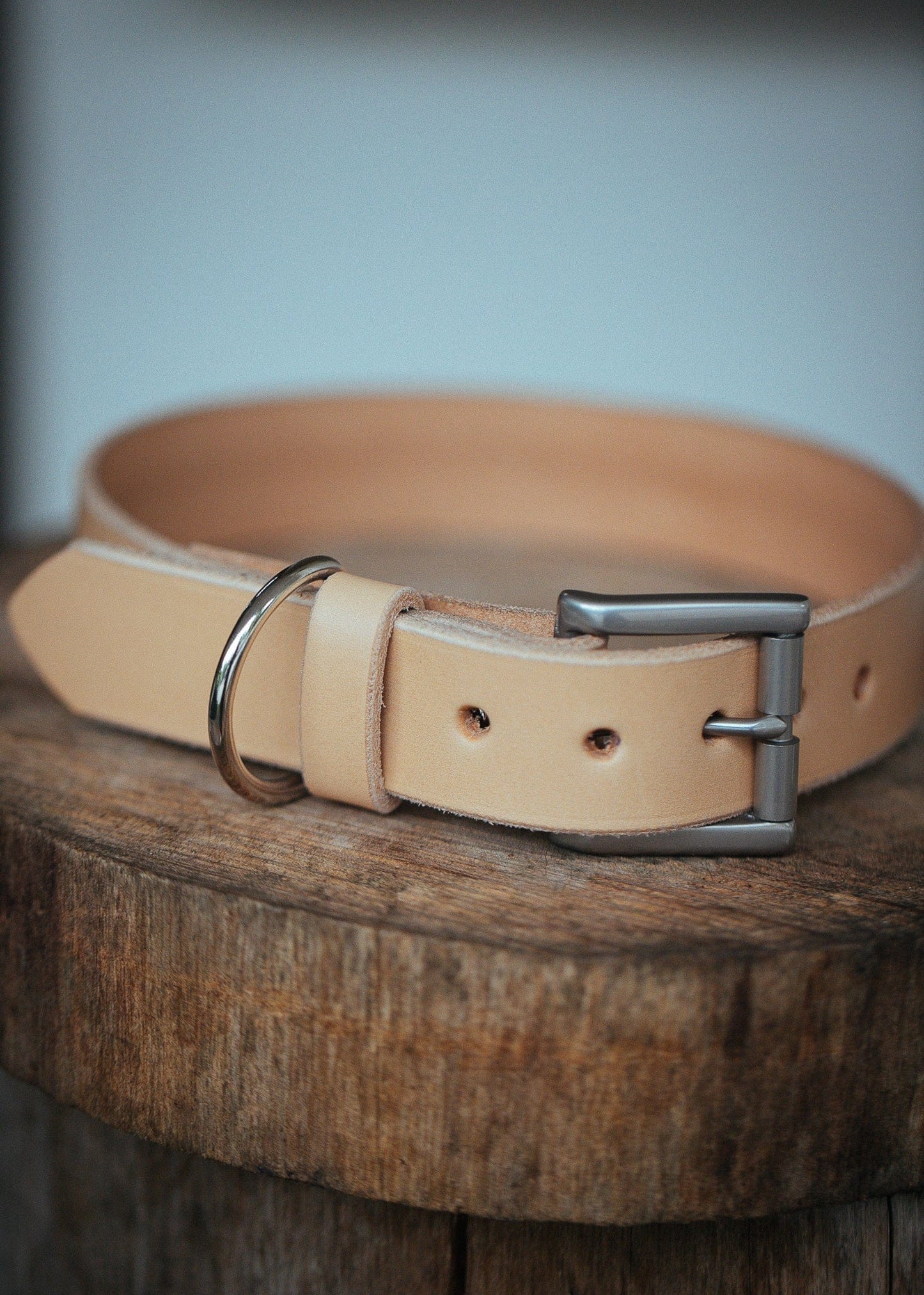 The Real McCaul Leathergoods Pet Collars & Harnesses Classic Dog Collar - 30mm - Natural Australian Made Australian Owned Leather Dog Collar with Brass Fittings- Australian Made