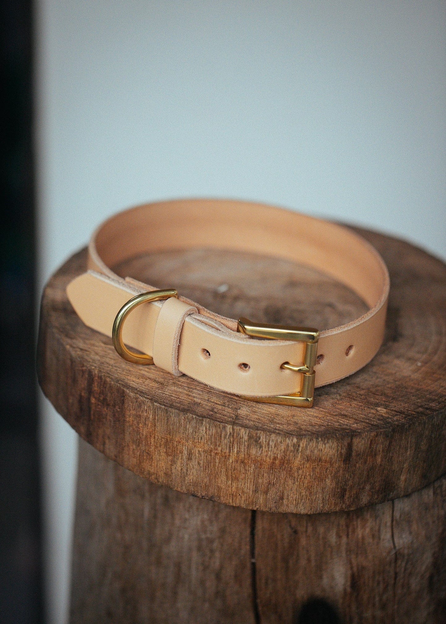 The Real McCaul Leathergoods Pet Collars & Harnesses Classic Dog Collar - 30mm - Natural Australian Made Australian Owned Leather Dog Collar with Brass Fittings- Australian Made
