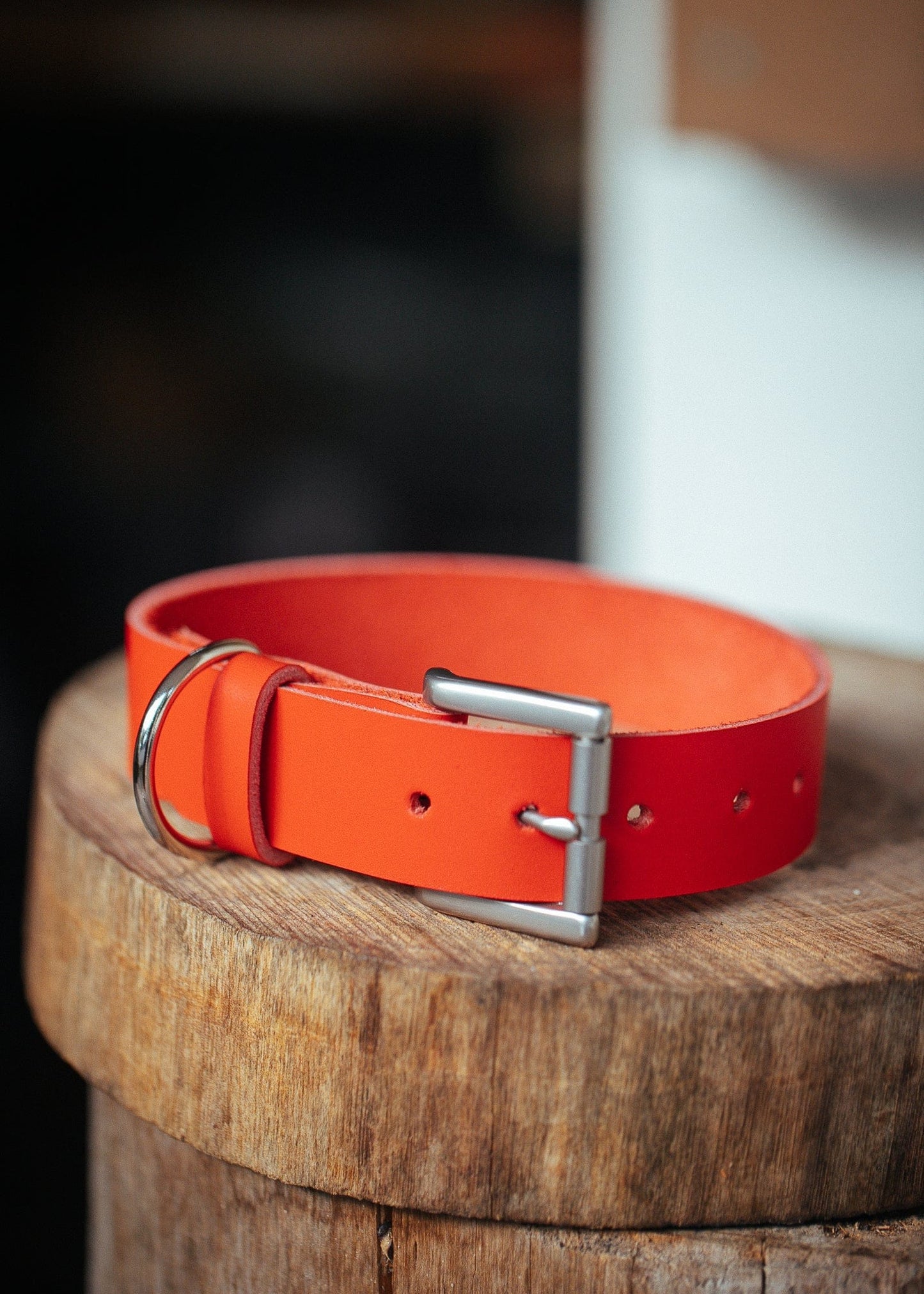 The Real McCaul Leathergoods Pet Collars & Harnesses Classic Dog Collar - 30mm - Red Australian Made Australian Owned Leather Dog Collar with Brass Fittings- Australian Made