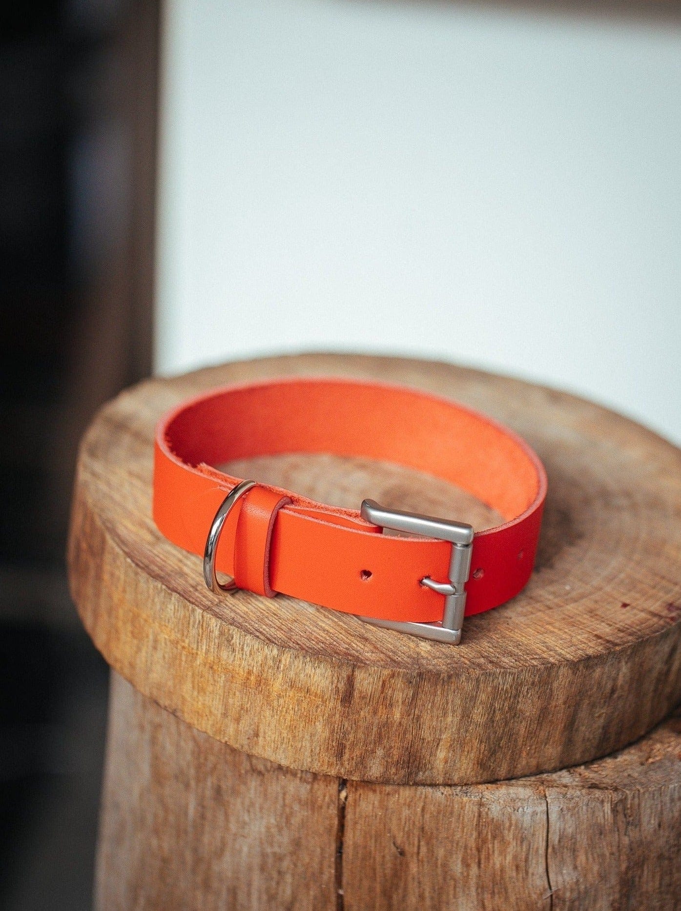 The Real McCaul Leathergoods Pet Collars & Harnesses Classic Dog Collar - 30mm - Red Australian Made Australian Owned Leather Dog Collar with Brass Fittings- Australian Made