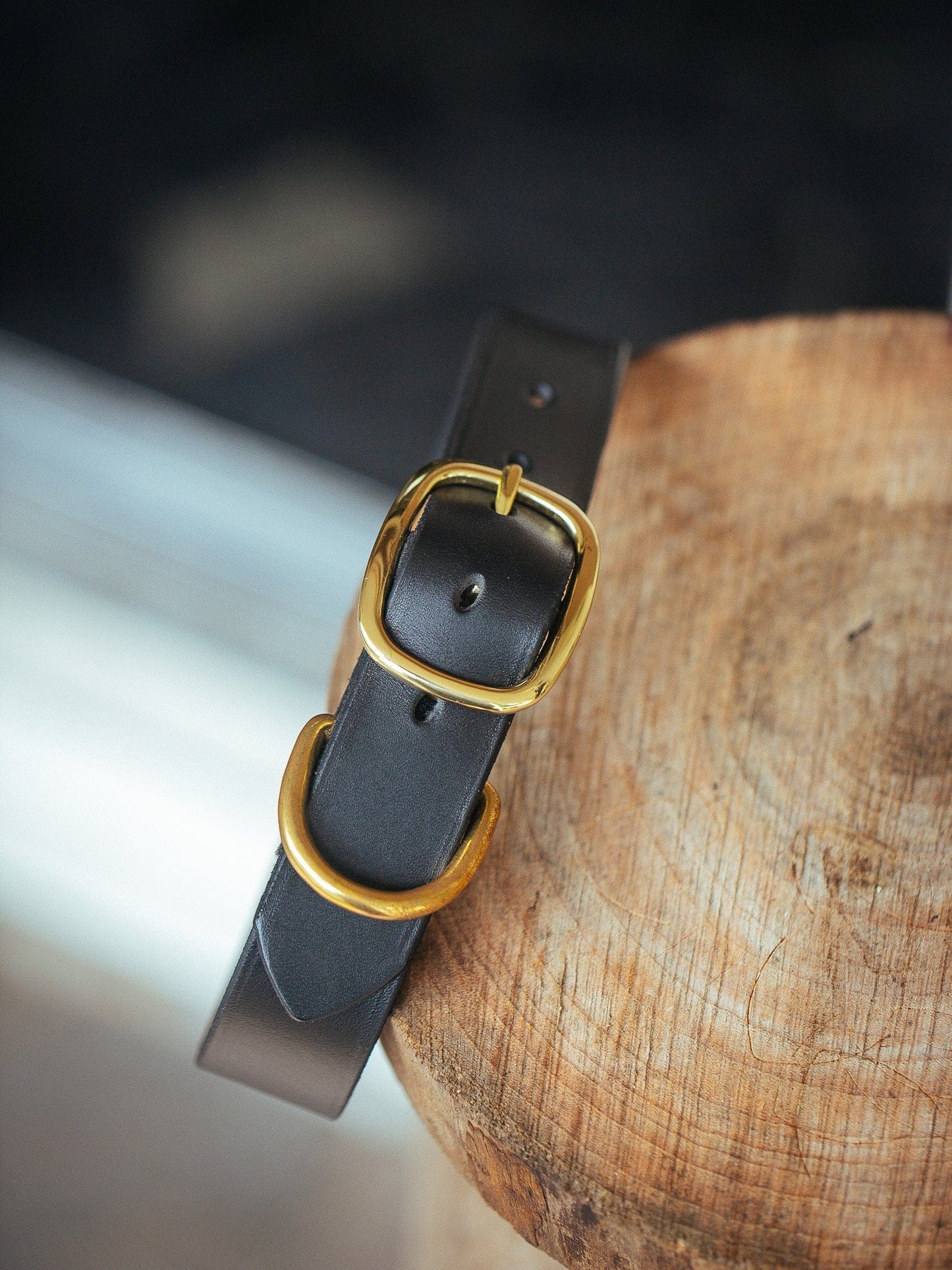 The Real McCaul Leathergoods Pet Collars & Harnesses Classic Dog Collar - 32mm - Black Australian Made Australian Owned Leather Dog Collar with Brass Fittings- Australian Made
