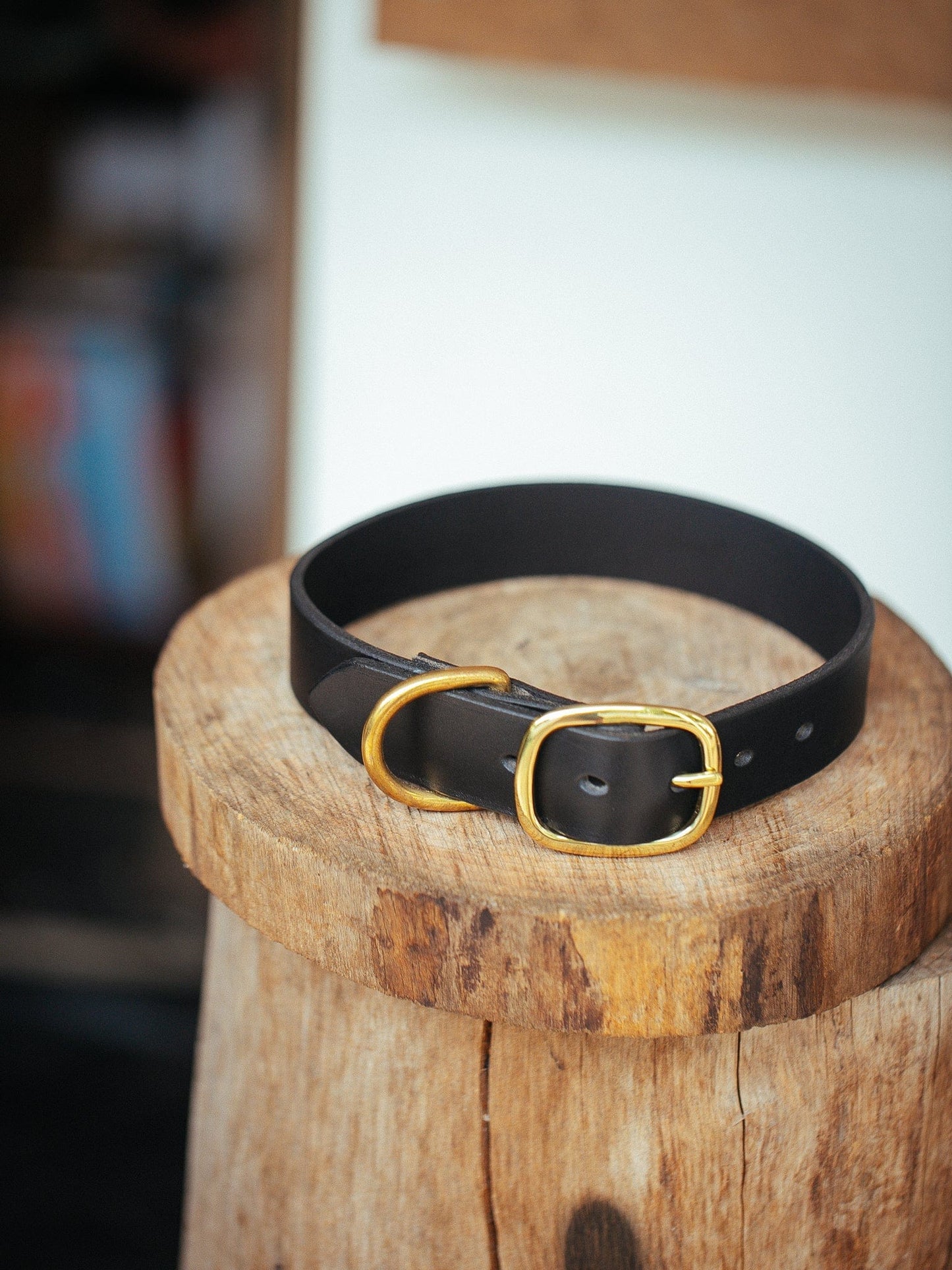 The Real McCaul Leathergoods Pet Collars & Harnesses Classic Dog Collar - 32mm - Black Australian Made Australian Owned Leather Dog Collar with Brass Fittings- Australian Made