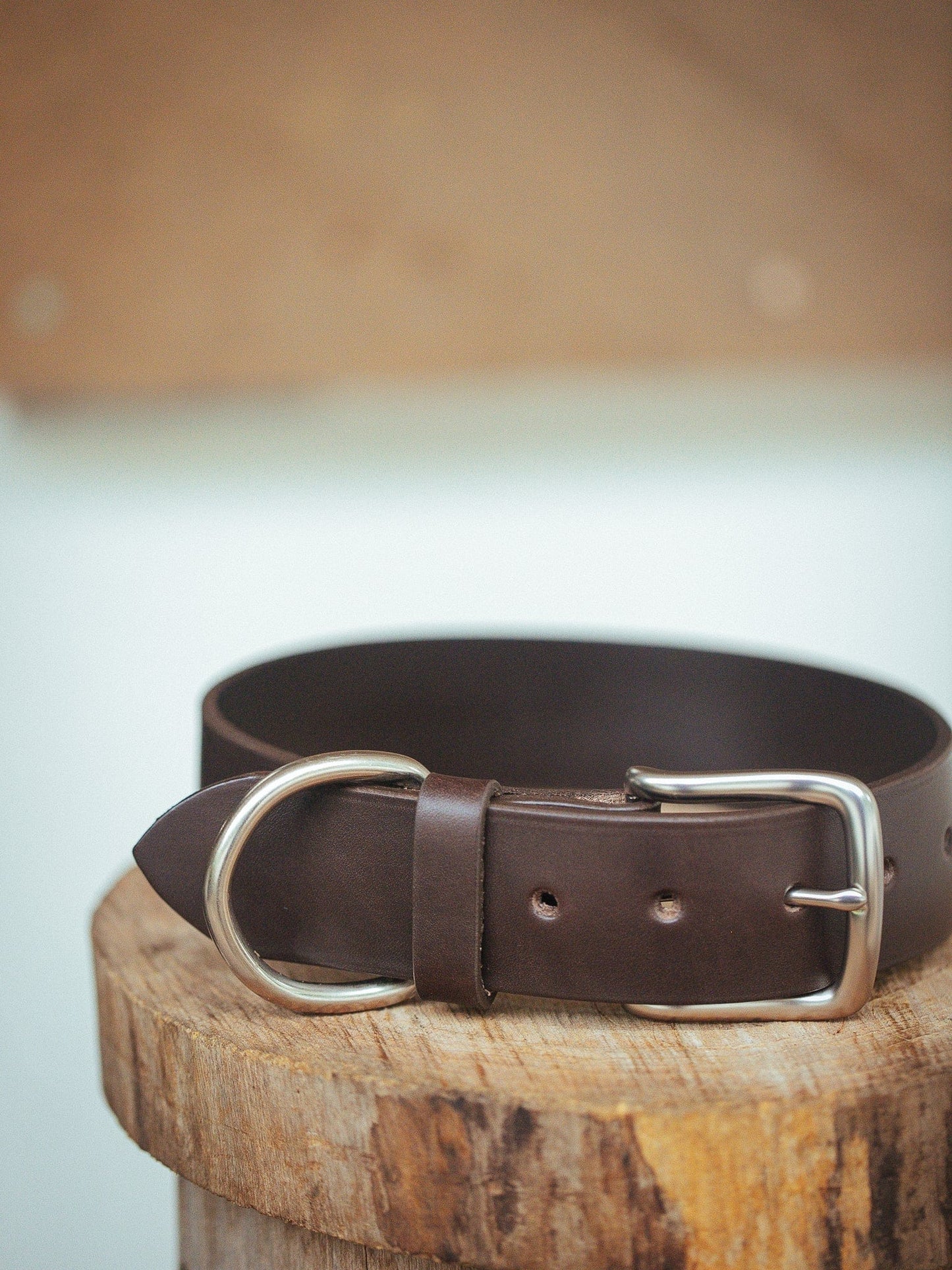 The Real McCaul Leathergoods Pet Collars & Harnesses Classic Dog Collar - 38mm - Dark Brown Australian Made Australian Owned Leather Dog Collar with Brass Fittings- Australian Made