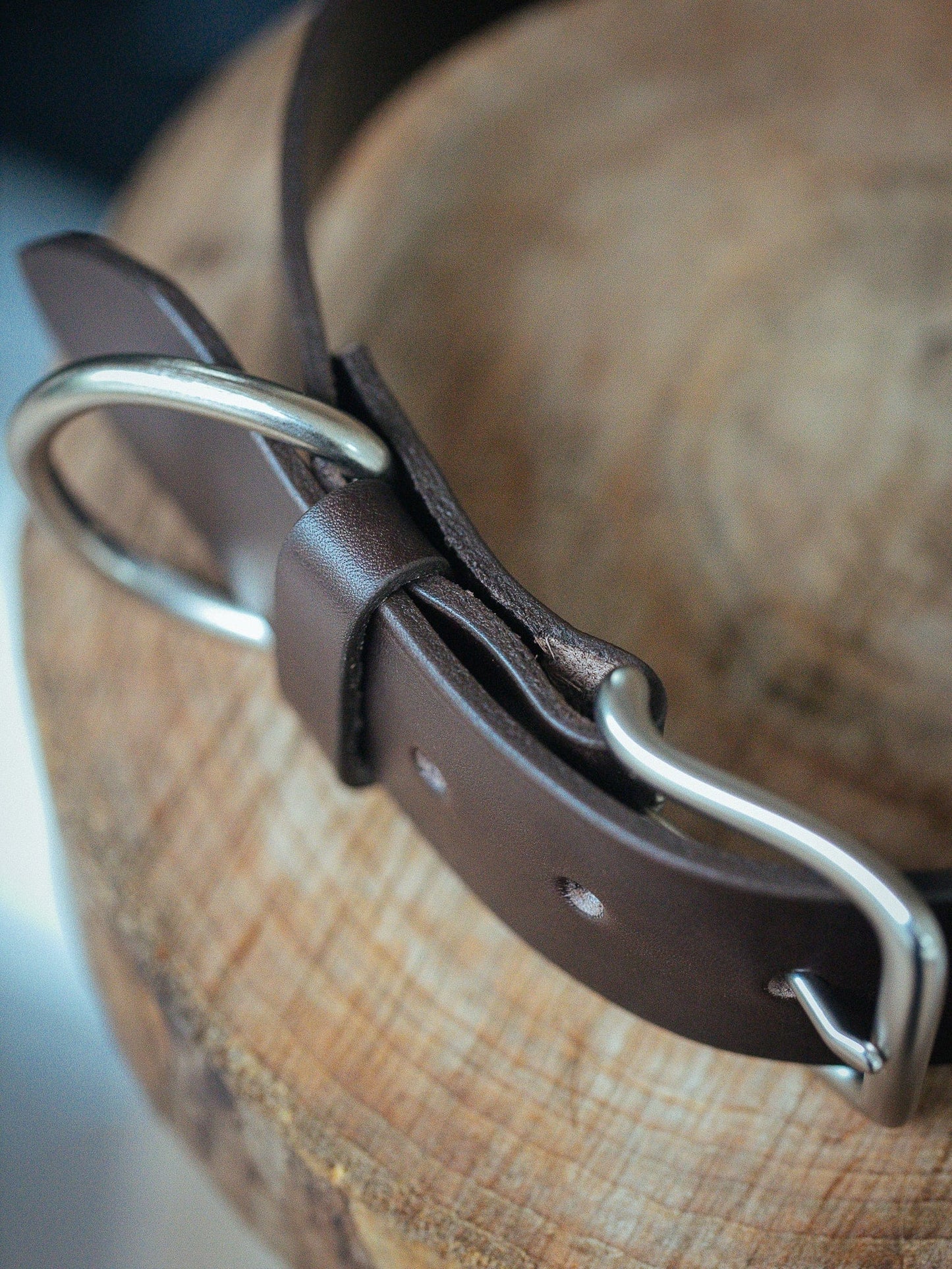 The Real McCaul Leathergoods Pet Collars & Harnesses Classic Dog Collar - 38mm - Dark Brown Australian Made Australian Owned Leather Dog Collar with Brass Fittings- Australian Made