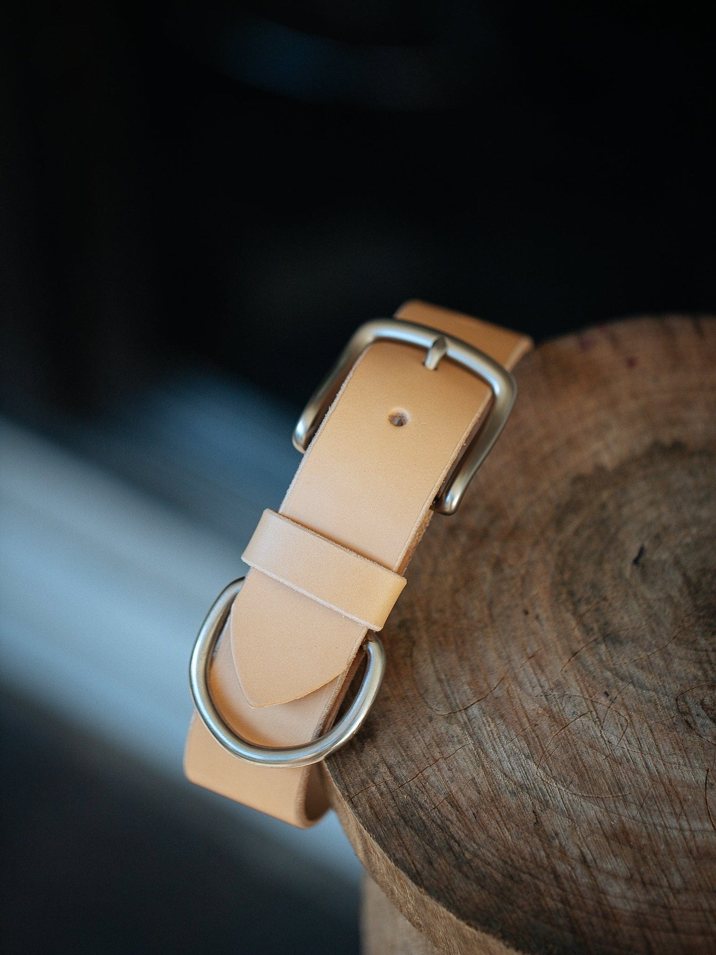 The Real McCaul Leathergoods Pet Collars & Harnesses Classic Dog Collar - 38mm - Natural Australian Made Australian Owned Leather Dog Collar with Brass Fittings- Australian Made