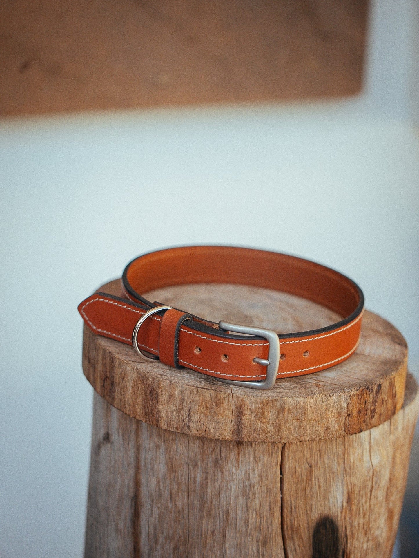 The Real McCaul Leathergoods Pet Collars & Harnesses Rancher Dog Collar - 32mm - Tan Australian Made Australian Owned Leather Dog Collar with Brass Fittings- Australian Made