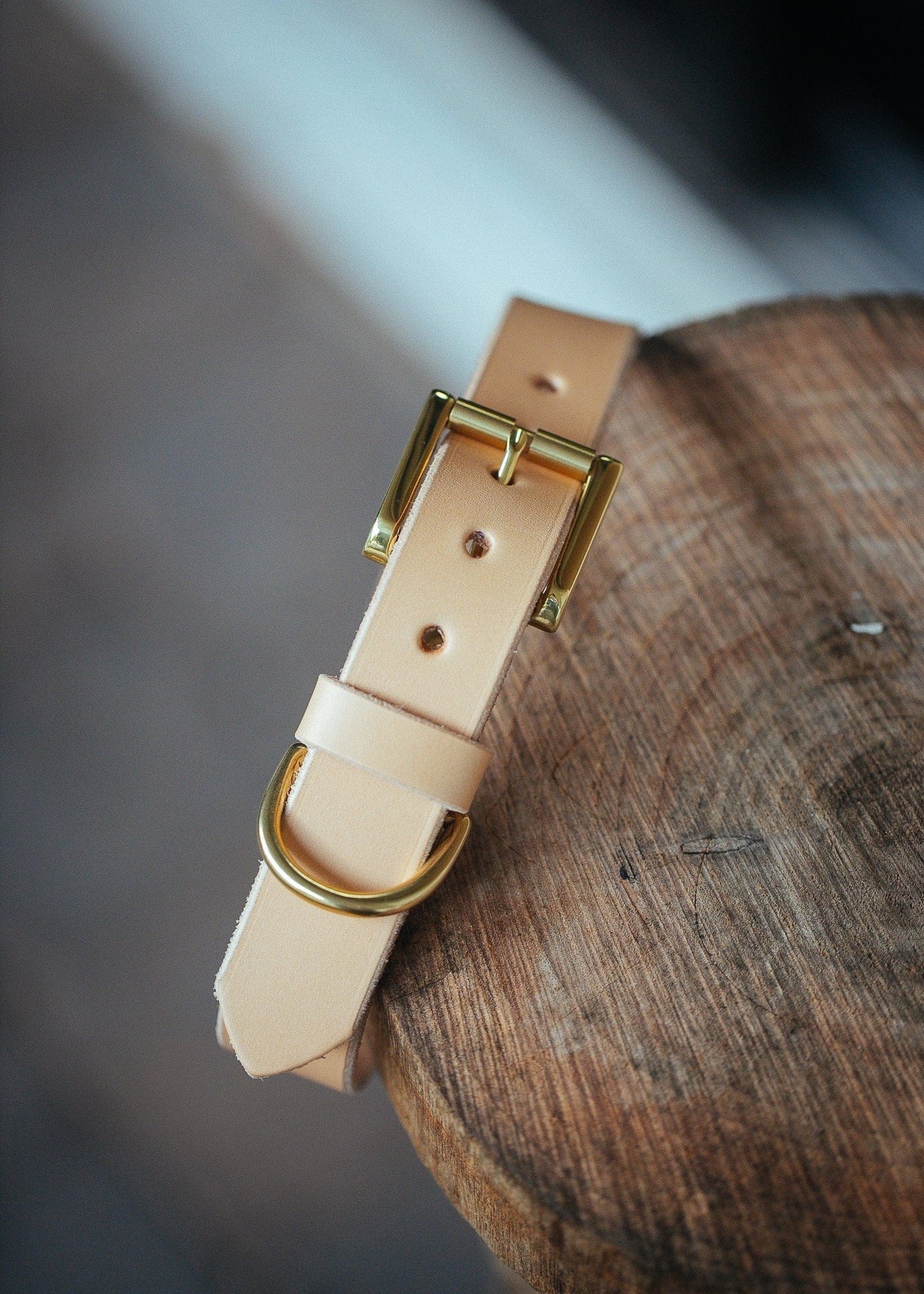 The Real McCaul Leathergoods Pet Collars & Harnesses X Small (20-29cm) / Brass Classic Dog Collar - 30mm - Natural Australian Made Australian Owned Leather Dog Collar with Brass Fittings- Australian Made