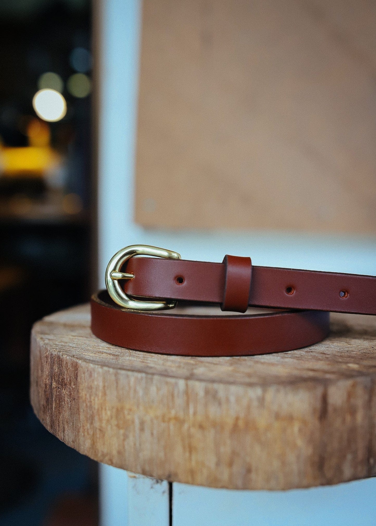 The Real McCaul Leathergoods Plain Narrow 20mm Belt - Cognac Australian Made Australian Owned Narrow Solid Leather Belt Made In Australia - 20mm - Cognac