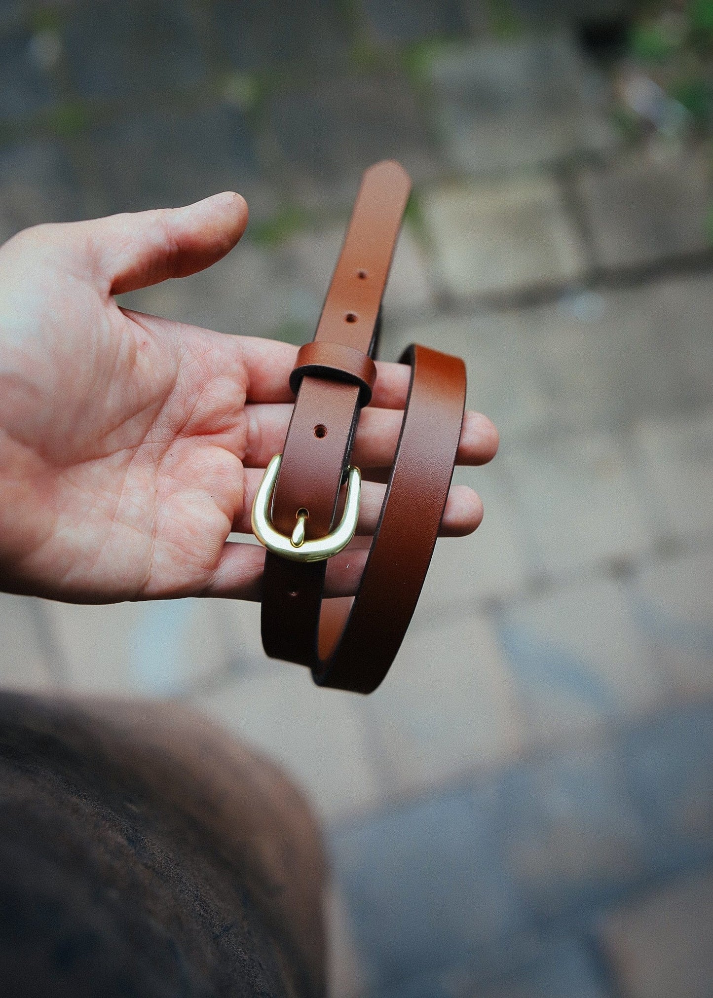 The Real McCaul Leathergoods Plain Narrow 20mm Belt - Cognac Australian Made Australian Owned Narrow Solid Leather Belt Made In Australia - 20mm - Cognac