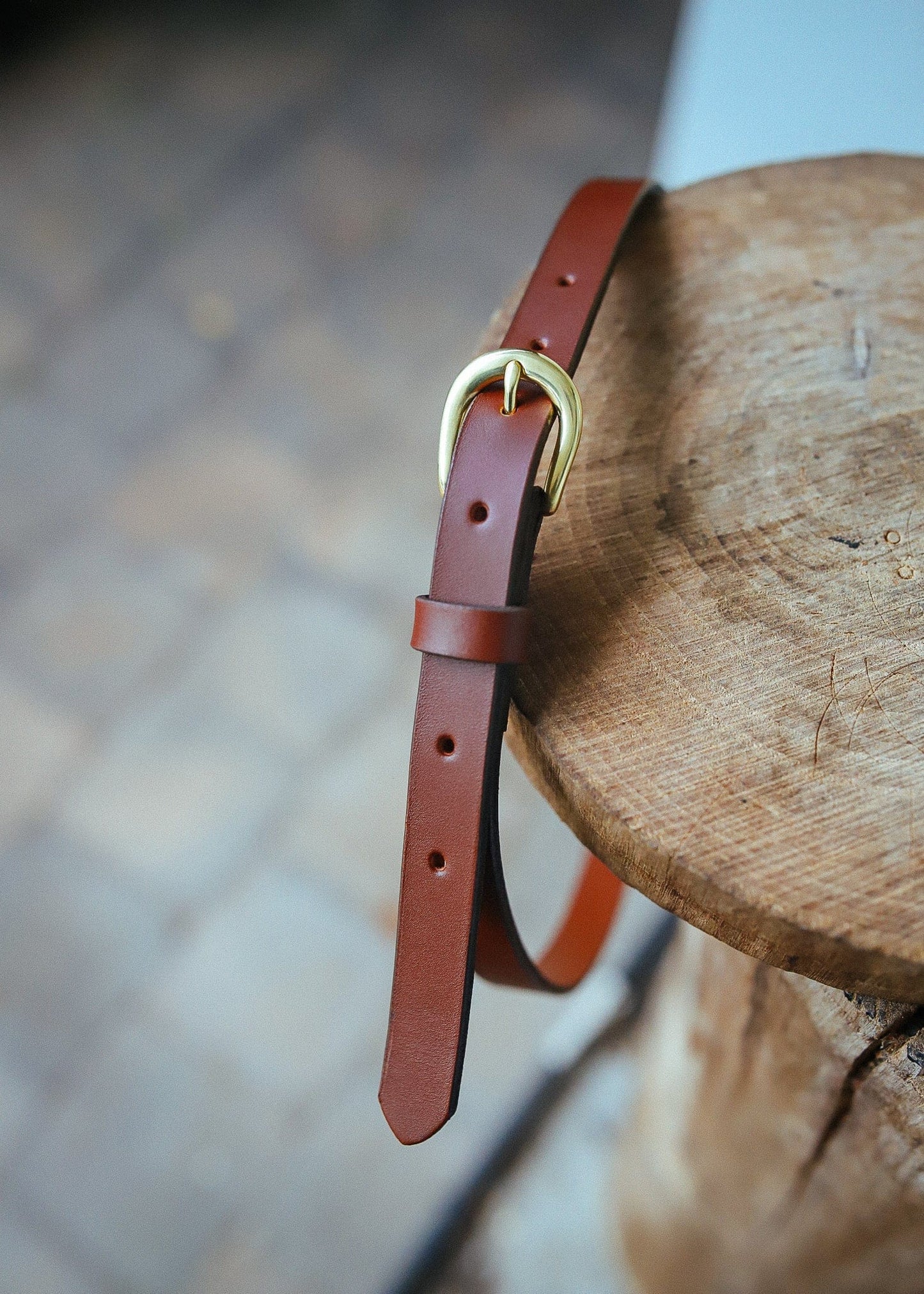 The Real McCaul Leathergoods Plain Narrow 20mm Belt - Cognac Australian Made Australian Owned Narrow Solid Leather Belt Made In Australia - 20mm - Cognac