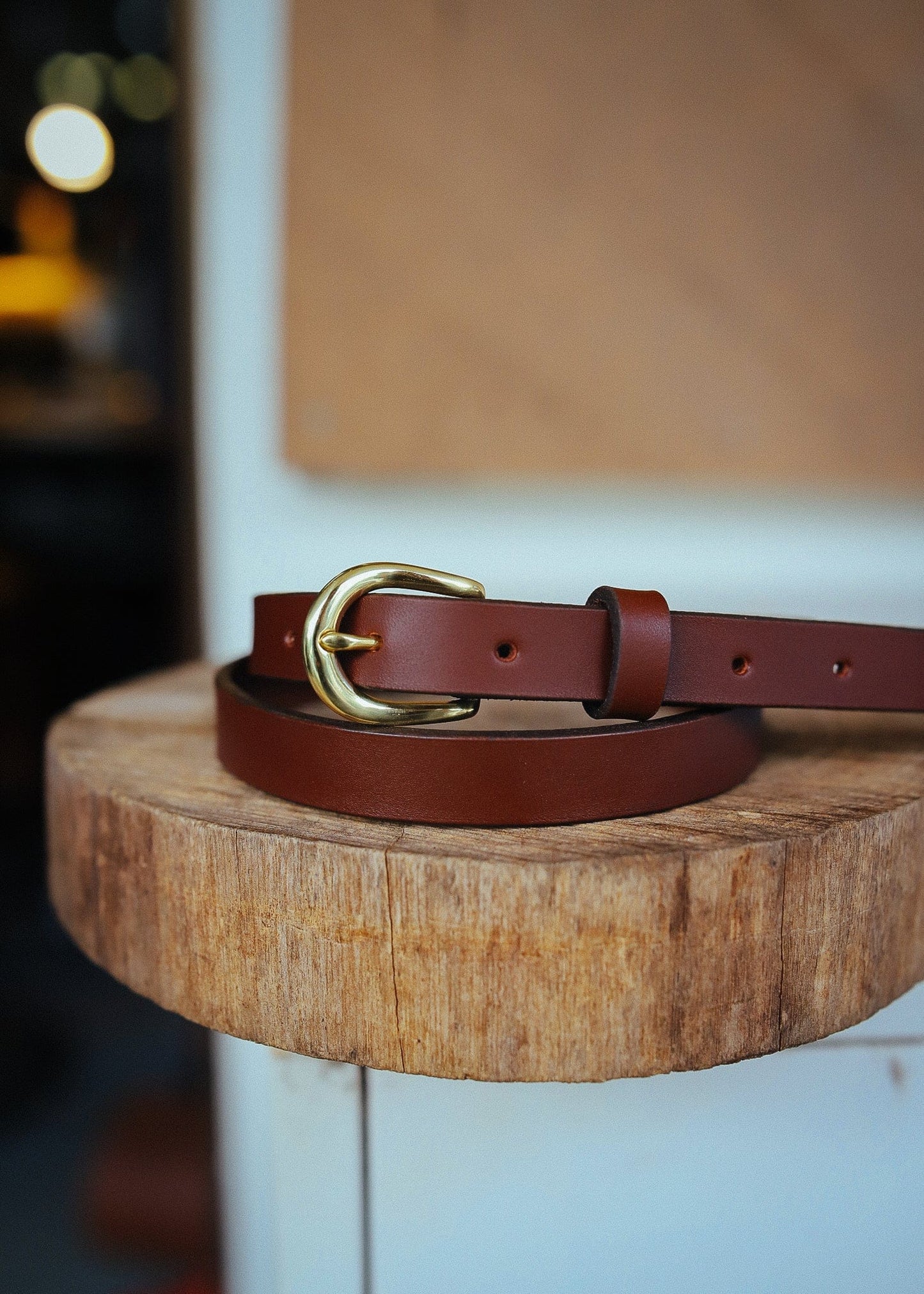 The Real McCaul Leathergoods Plain Narrow 20mm Belt - Cognac Australian Made Australian Owned Narrow Solid Leather Belt Made In Australia - 20mm - Cognac