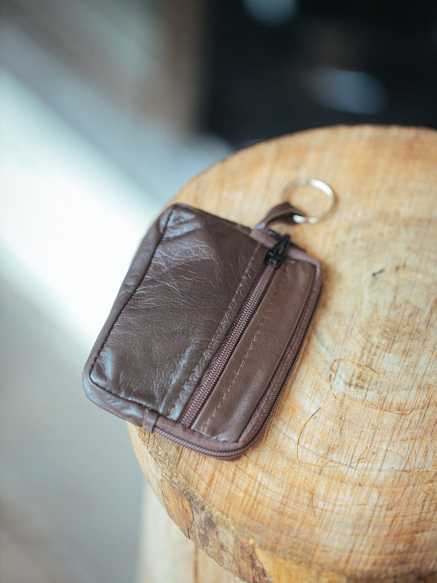 The Real McCaul Leathergoods Purses Dark Brown / Premium Kangaroo Two Zip Key Belt Pouch Australian Made Australian Owned Double Zip Leather Key Belt Purse Made In Australia