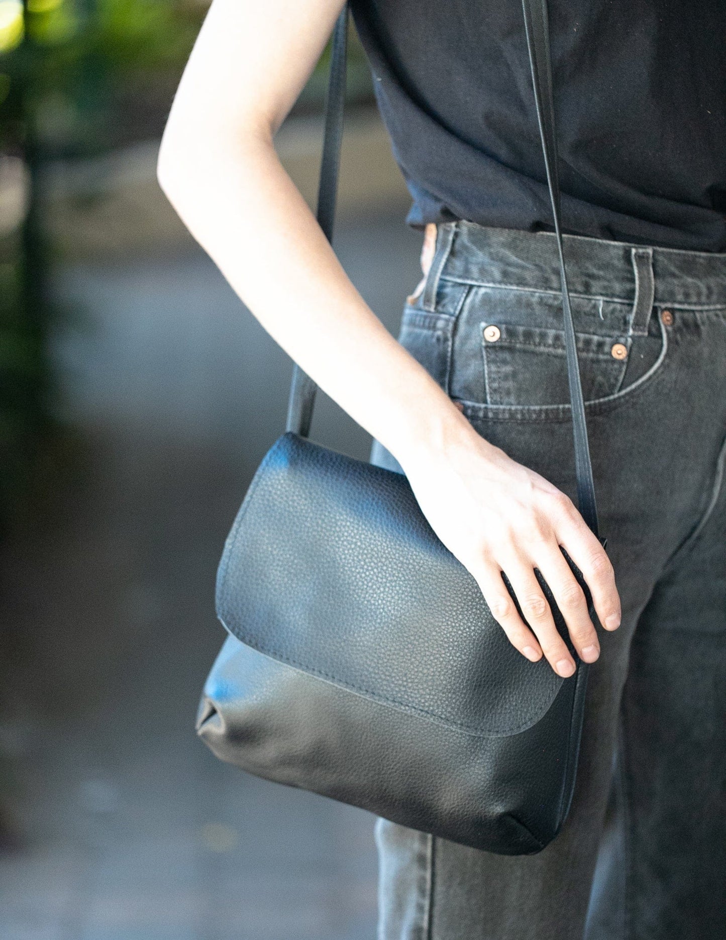 The Real McCaul Leathergoods Shoulder Bags Black The Jess CrossBody Bag - Cowhide Australian Made Australian Owned Australian Made Cross-Body Leather Bag