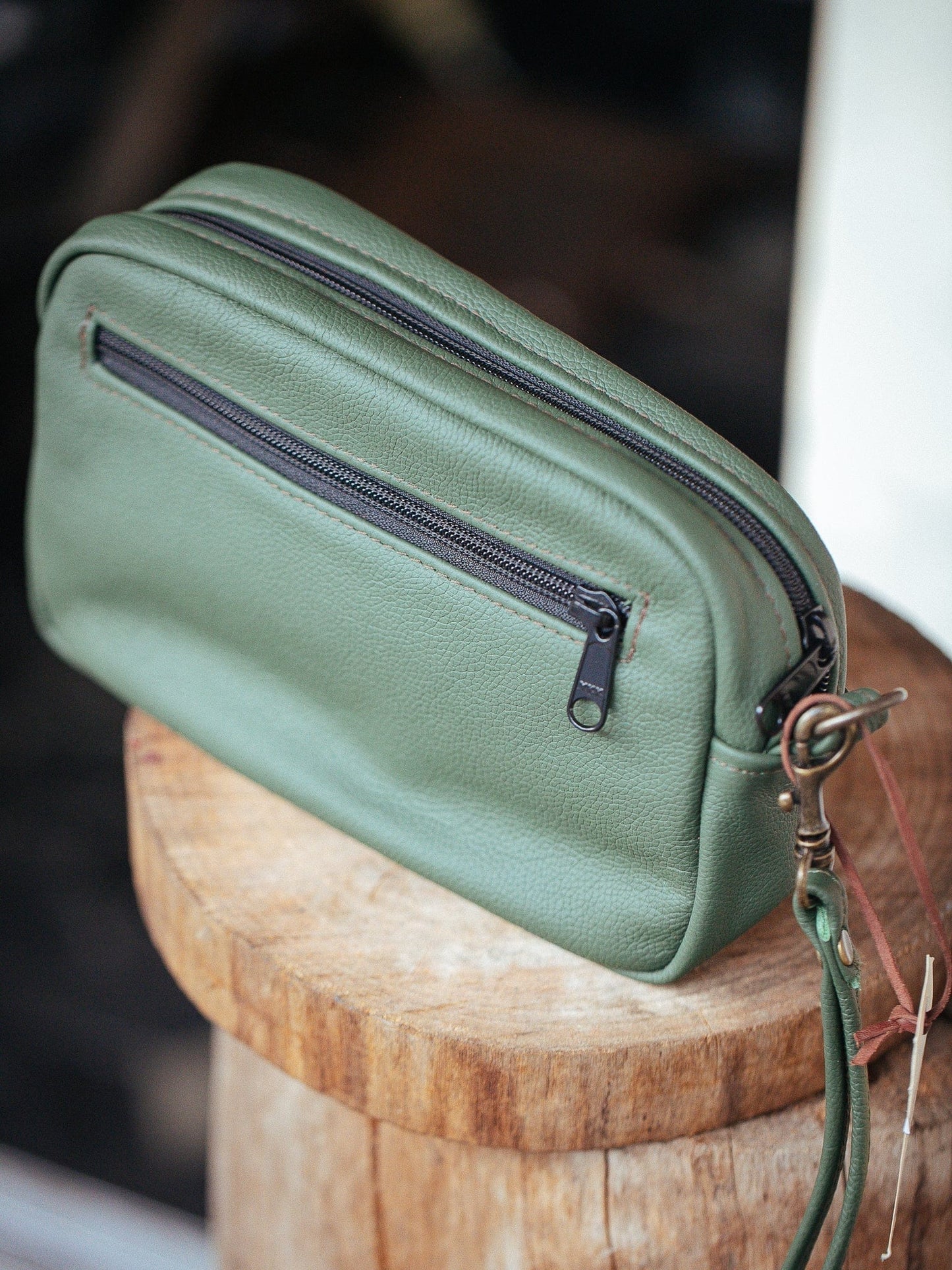 The Real McCaul Leathergoods Utility Wrist Bag - Cowhide Australian Made Australian Owned Leather Utility Bag- Made In Australia