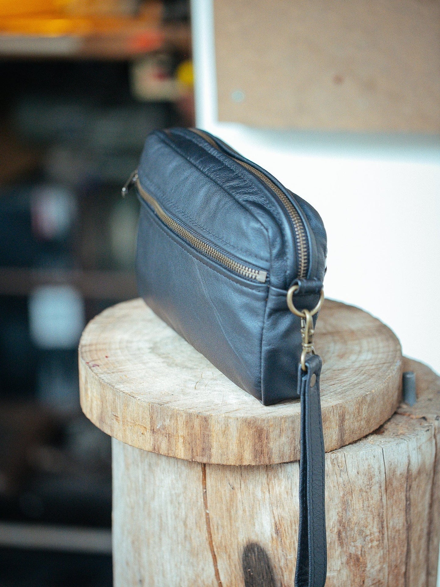 The Real McCaul Leathergoods Utility Wrist Bag - Cowhide Australian Made Australian Owned Leather Utility Bag- Made In Australia