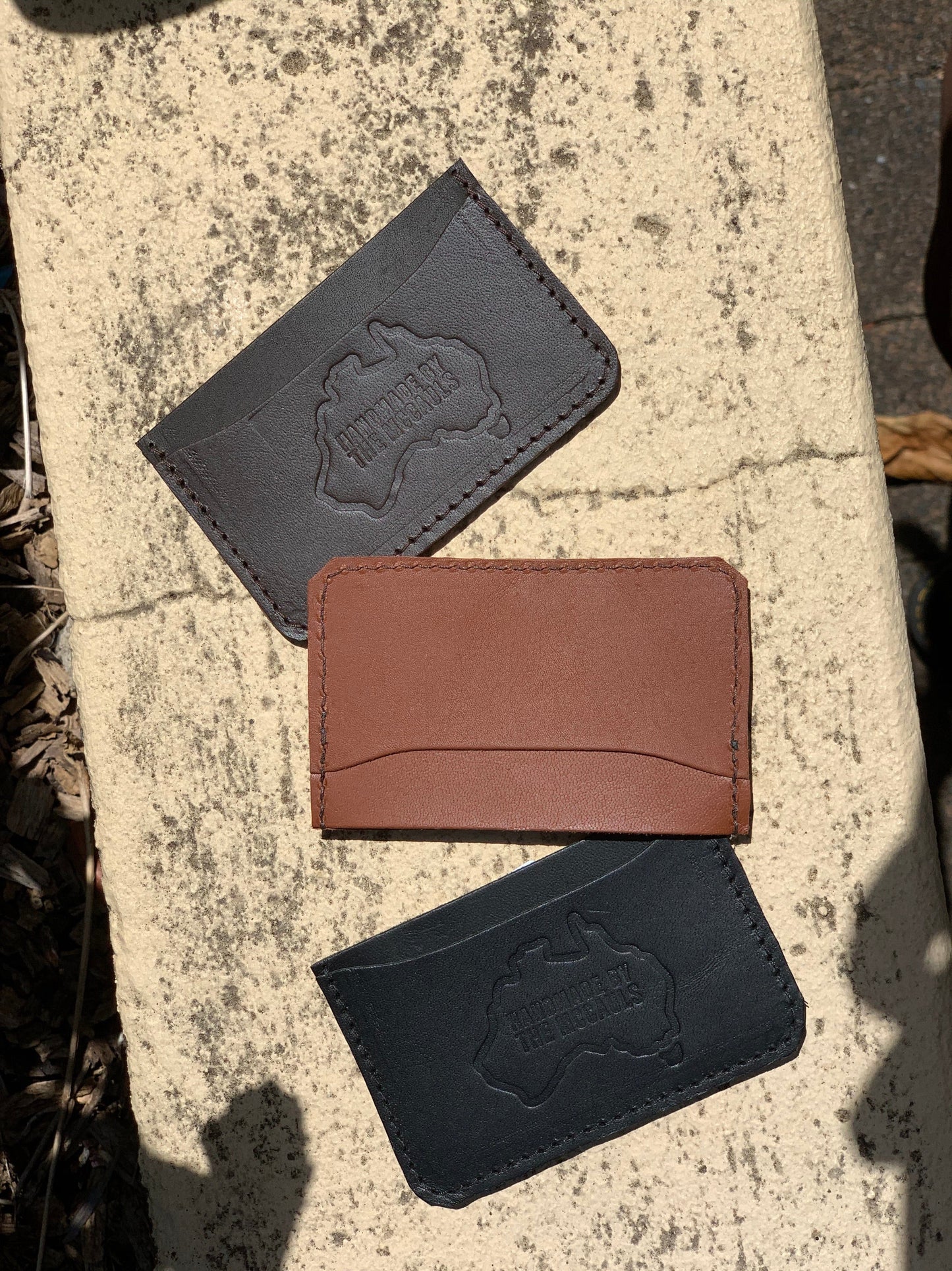 The Real McCaul Leathergoods Wallet Card Holder- 3 Pocket Australian Made Australian Owned Leather Card Holder Wallet- 3 Pocket Made in Australia