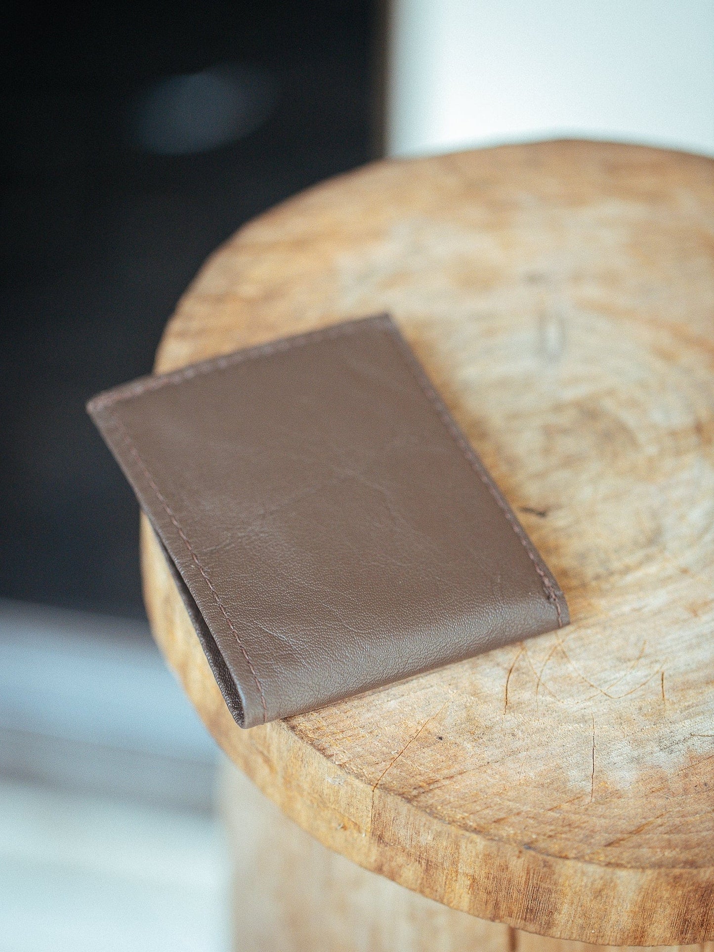 The Real McCaul Leathergoods Wallet Dark Brown Small Bifold Wallet with Window - Cowhide Australian Made Australian Owned Australian Made Small Bi-Fold Leather Wallet with Window - Cowhide